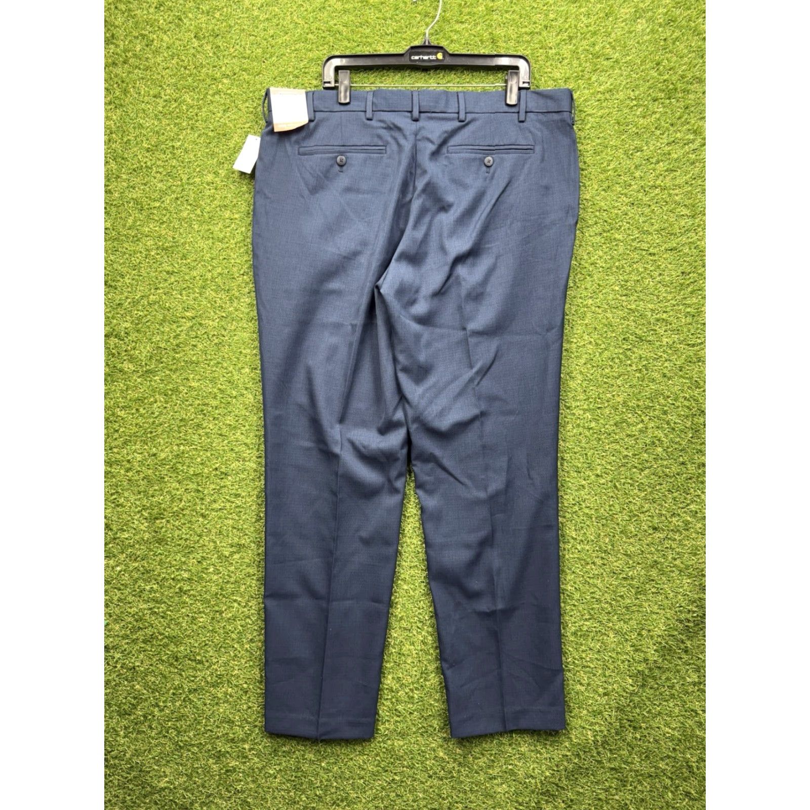 Van Heusen Traveler Dress Pants Mens 40x32 Navy Blue Slim Fit Wicking Flex  NWT - threedaughtersproperties.com