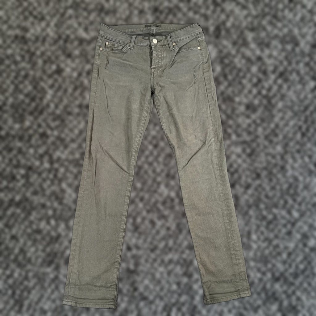 7 For All Mankind 7 For All Mankind Jeans Womens 25 Distressed Skinny Stretch Low Rise Green Size 42" / US 20 - 1 Thumbnail