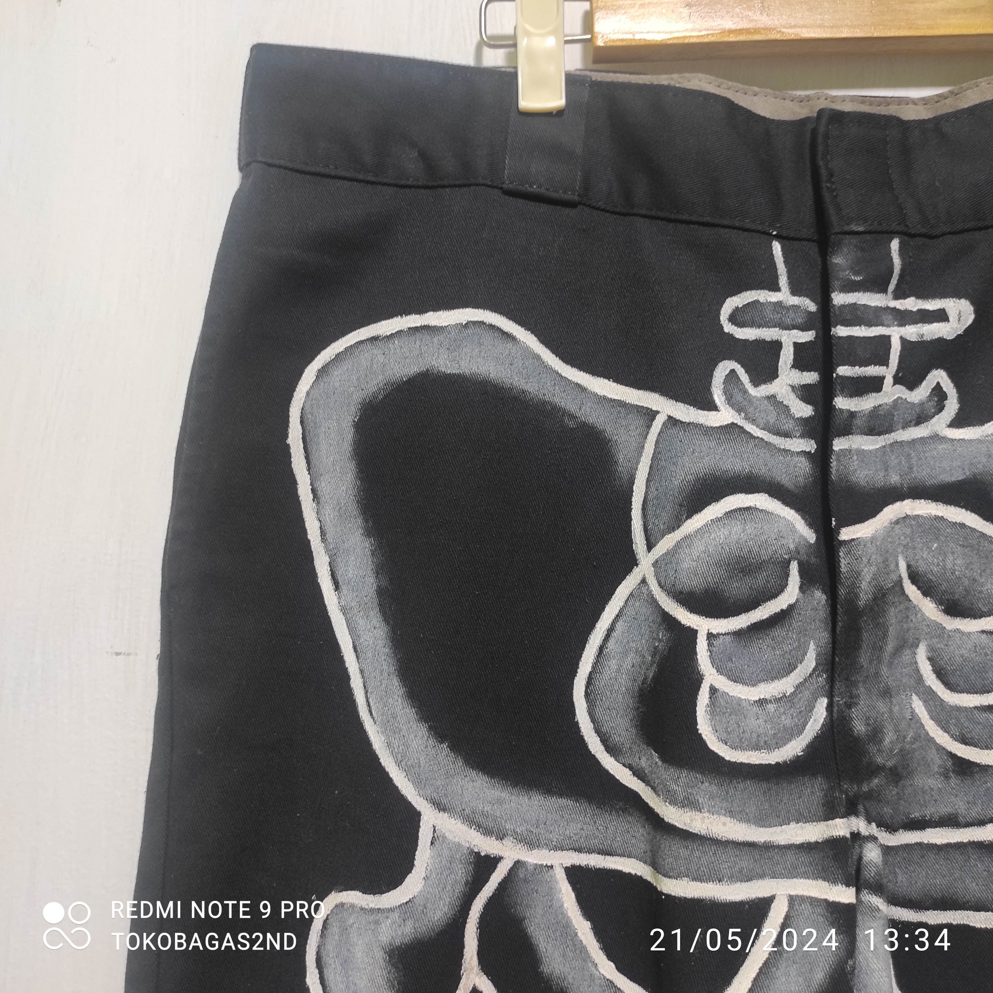 Dickies Dickies 874 Skeleton Custom Black Baggy Pants Size US 34 / EU 50 - 6 Thumbnail
