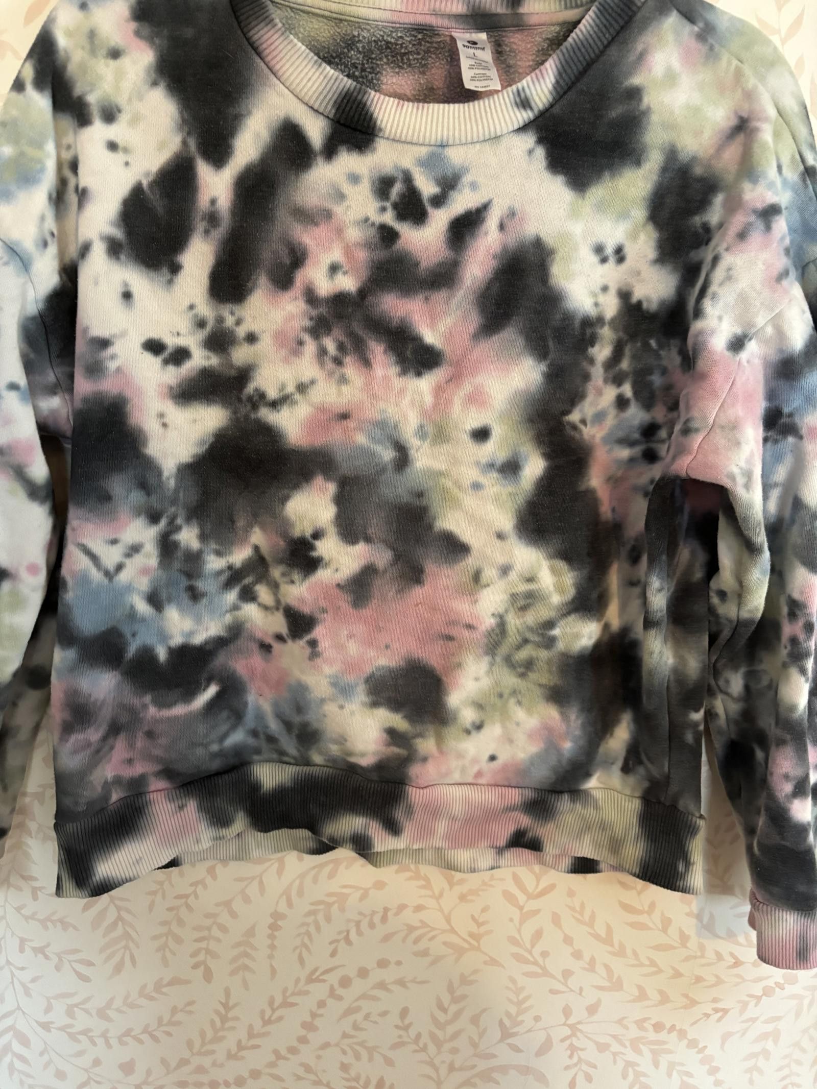 Designer EUC Nordstrom Trendy Tie-Dye Crew Neck Sweatshirt - Size L Size L / US 10 / IT 46 - 4 Thumbnail