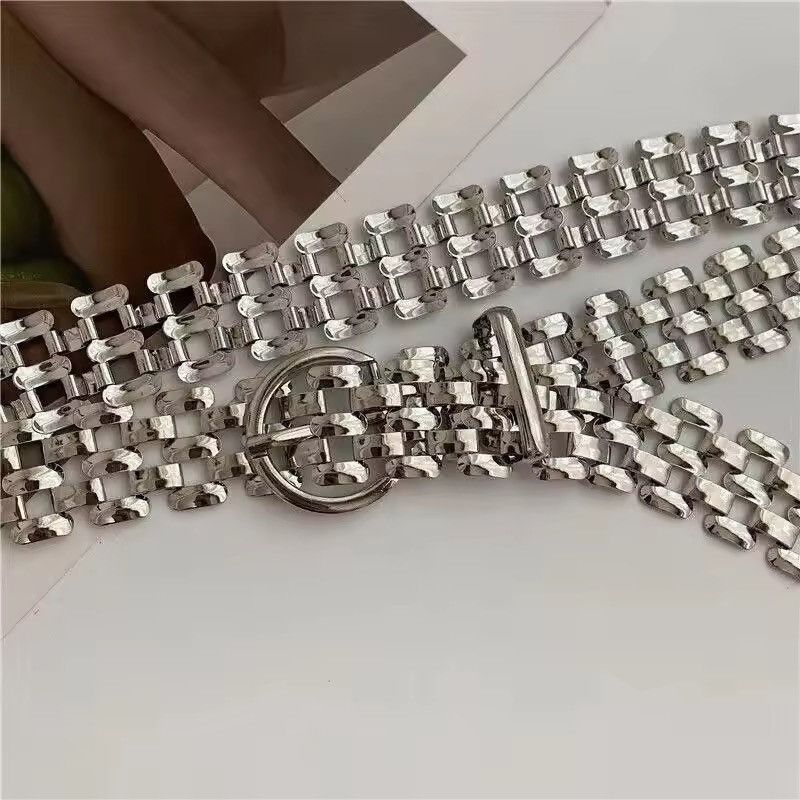 Japanese Brand Y2K Silver Metallic Chain Link Statement Belt Size ONE SIZE - 3 Thumbnail