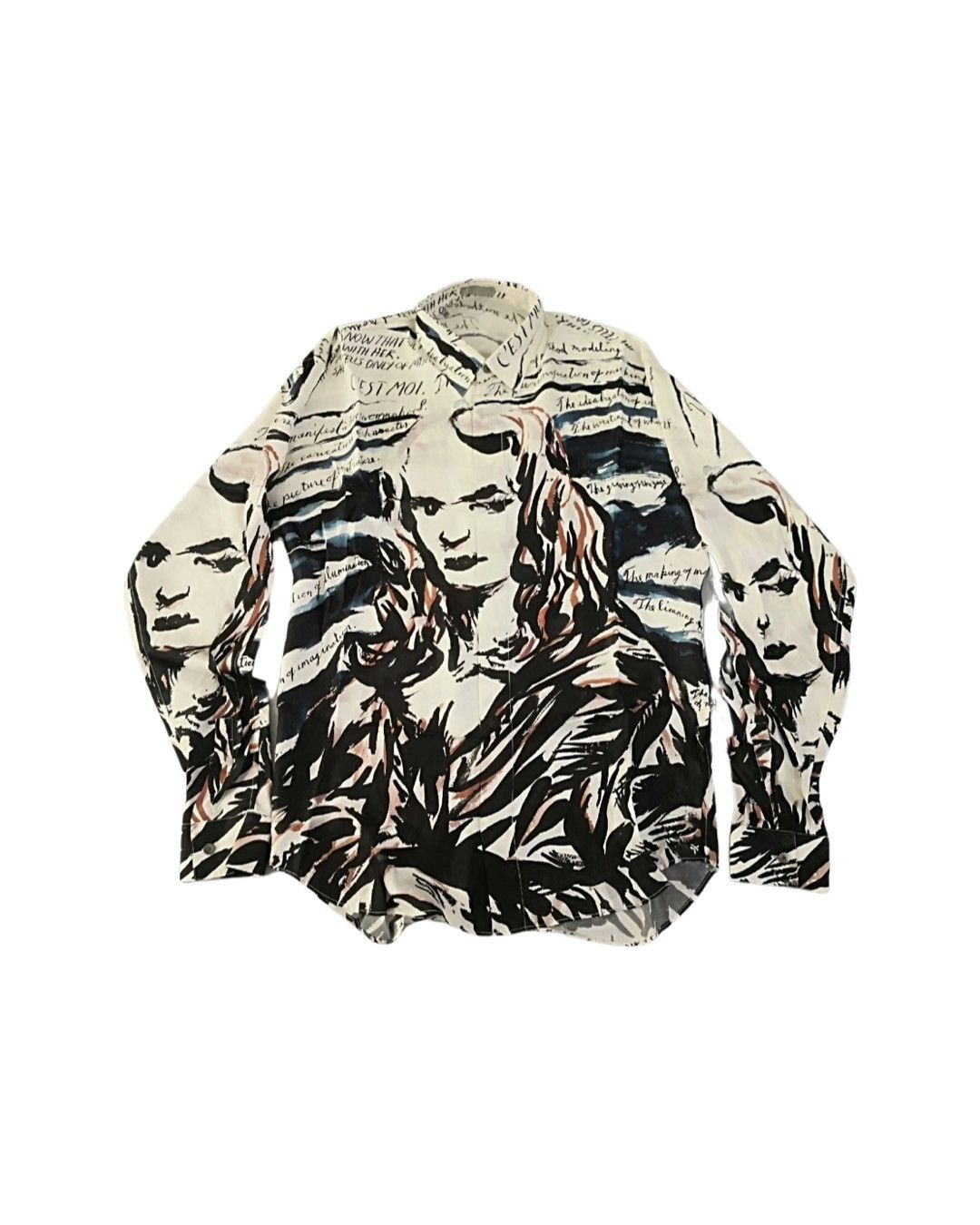 Dior Raymond Pettibon Mona Lisa print silk shirt Size US L / EU 52-54 / 3 - 1 Thumbnail