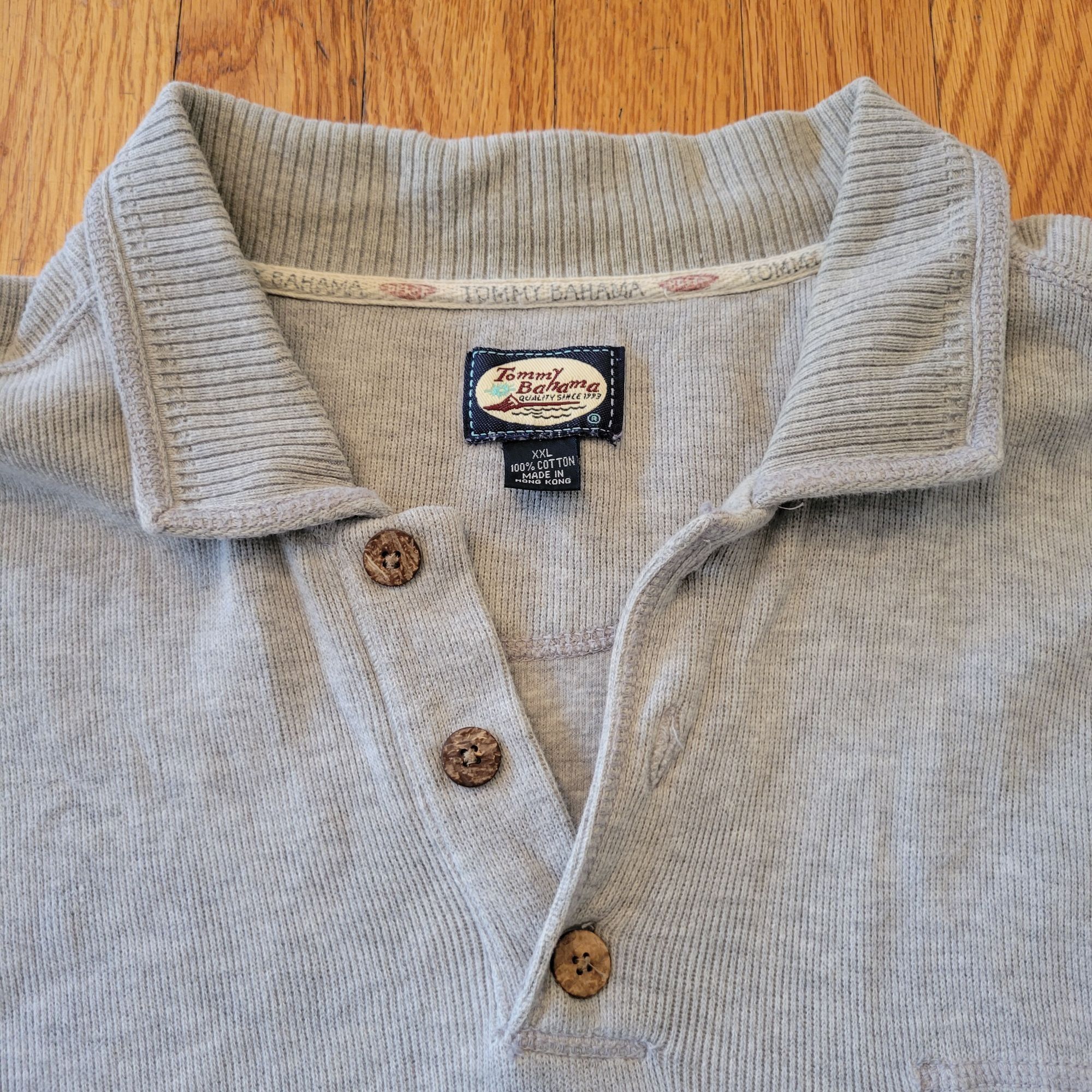 Tommy Bahama Tommy Bahama XXL Gray Sweater Polo Cotton Knit Size US XXL / EU 58 / 5 - 4 Thumbnail