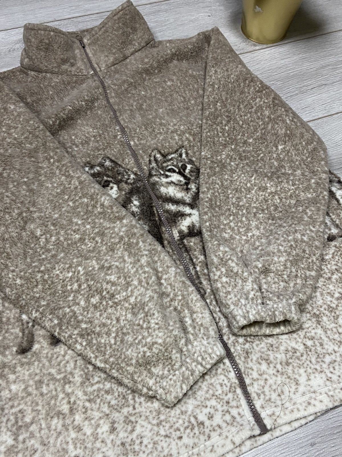 Vintage Wolves 🐺 vintage fleece all over zip atlas Size US L / EU 52-54 / 3 - 5 Thumbnail