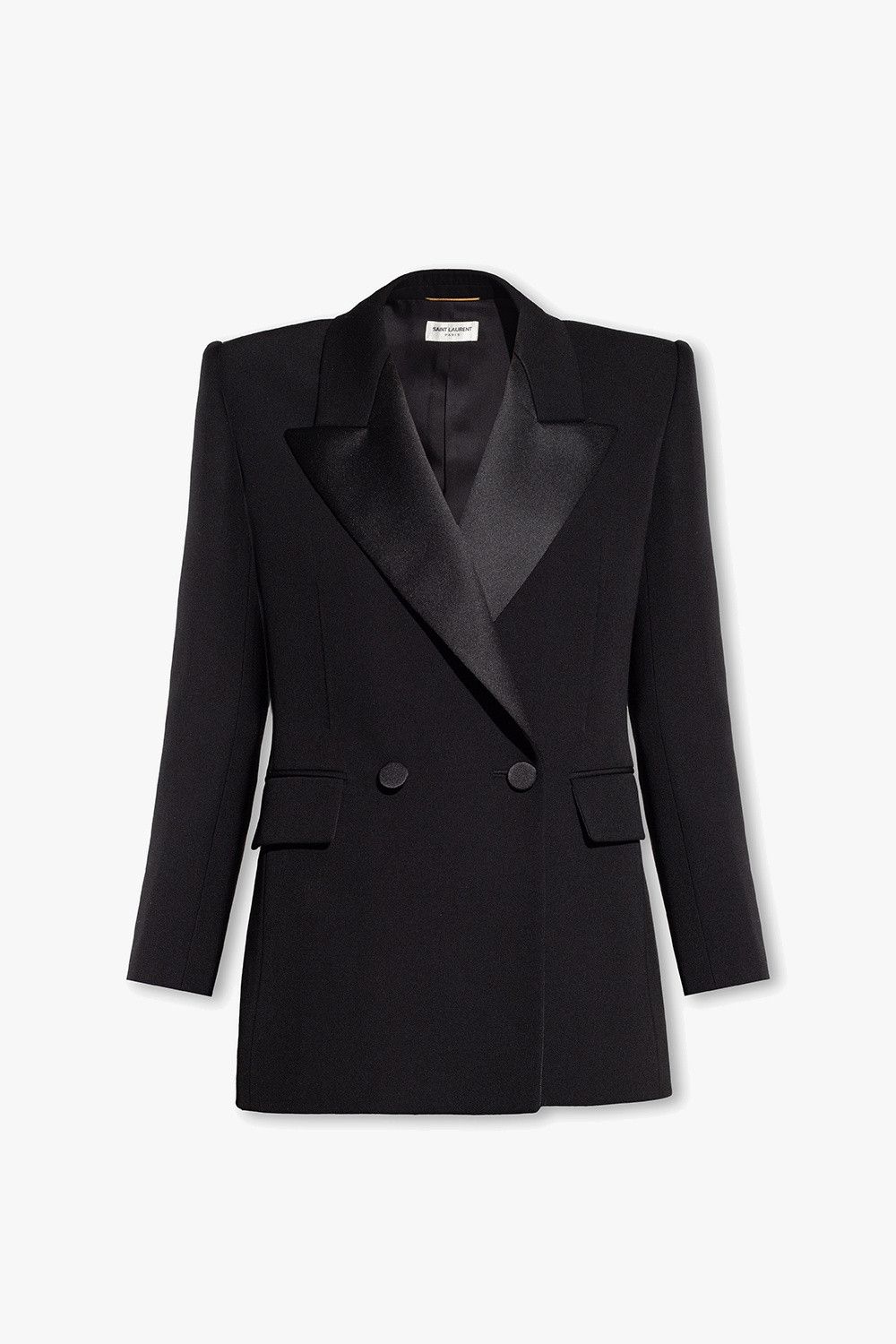 Saint Laurent Paris o1s1wg111124 Double Breasted Tuxedo Jacket Grain DE Poudre Size M / US 6-8 / IT 42-44 - 1 Thumbnail
