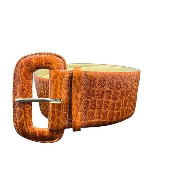 Vintage Vintage Fob Trading genuine leather wide belt Size ONE SIZE - 2 Thumbnail
