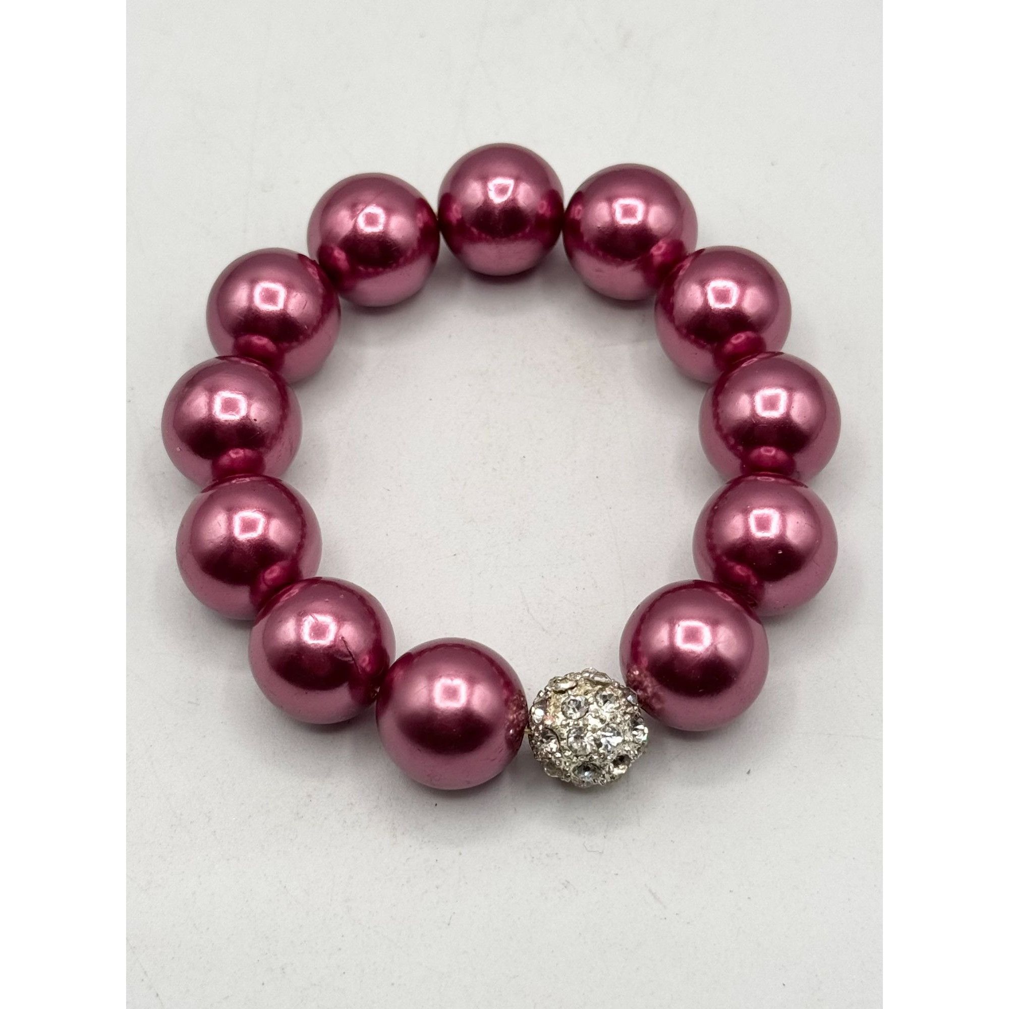 Other Pink beaded rhinestone stretch bracelet Size ONE SIZE - 3 Thumbnail