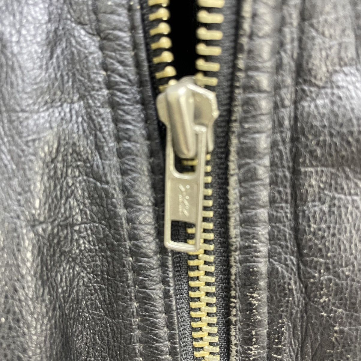 Genuine Leather × Japanese Brand × Vintage Vtg Family Mart Japan Double Collar Cowhide Leather Jacket Size M / US 6-8 / IT 42-44 - 4 Thumbnail