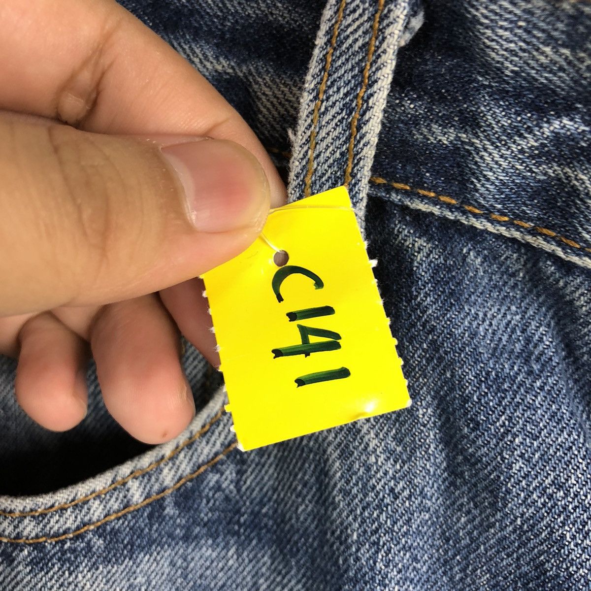 Japanese Brand DL Japan vintage ripped style Blue Denim Pants #C141 Size US 30 / EU 46 - 14 Thumbnail