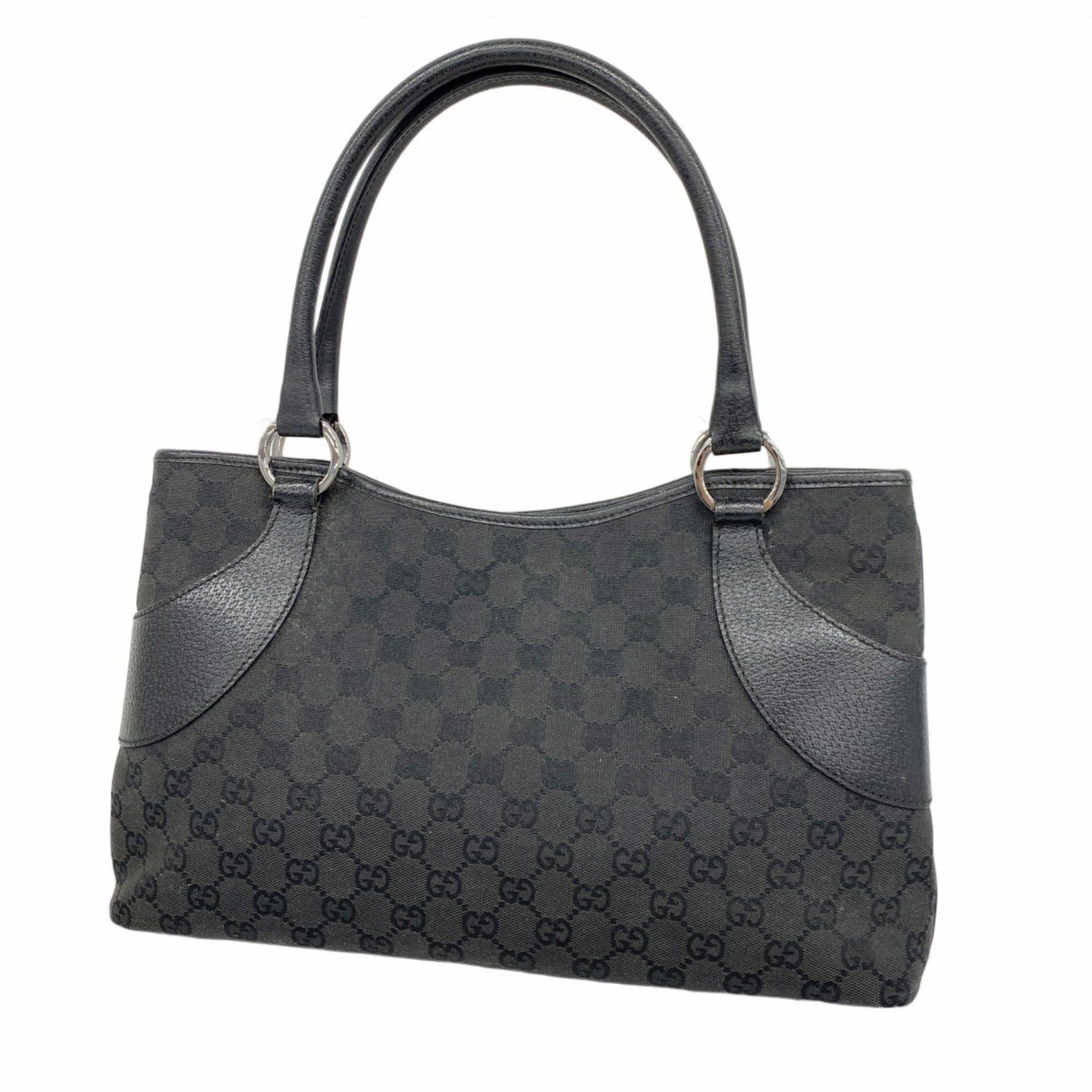 Gucci Tote Bag GG Canvas 113015 Black Women's