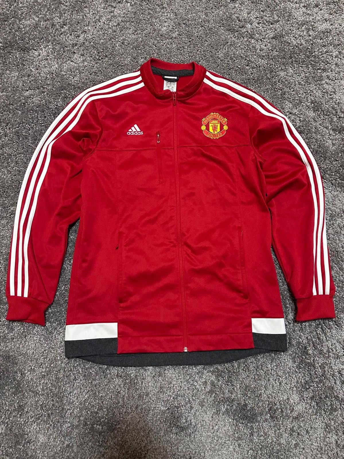 Adidas Manchester United Training Football Soccer Track Top Jacket Size US L / EU 52-54 / 3 - 1 Thumbnail