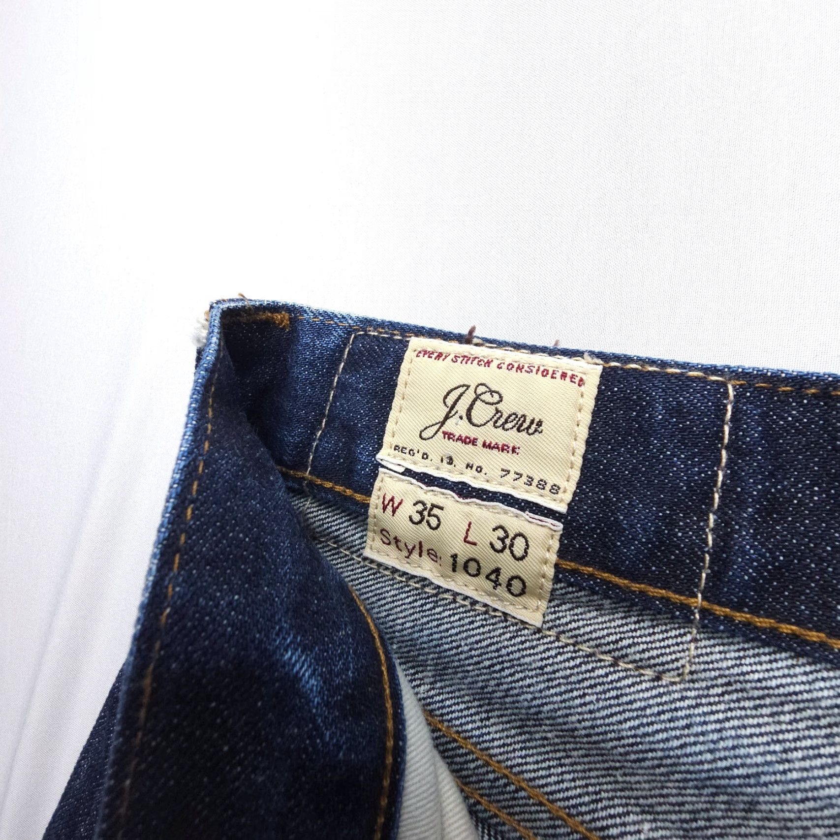 J.Crew J.CREW Jeans 1040 Straight Denim 35 x 28 Dark Mens 5-Pocket Logo Blue Cotton Slim Vintage? (Note: Original title does not indicate vintage) Size US 35 - 3 Thumbnail