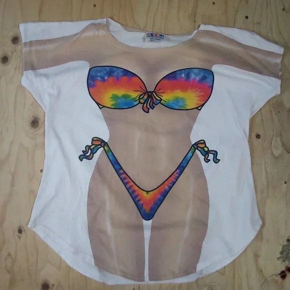 Vintage Vintage My Bikini AOP Tie Dye T-Shirt Size ONE SIZE - 1 Thumbnail