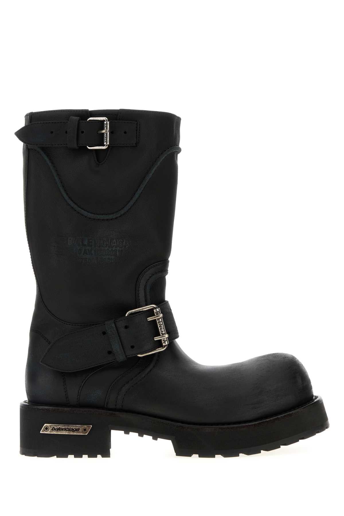 Balenciaga Black Leather Venom Boots Size US 7 / EU 40 - 1 Thumbnail