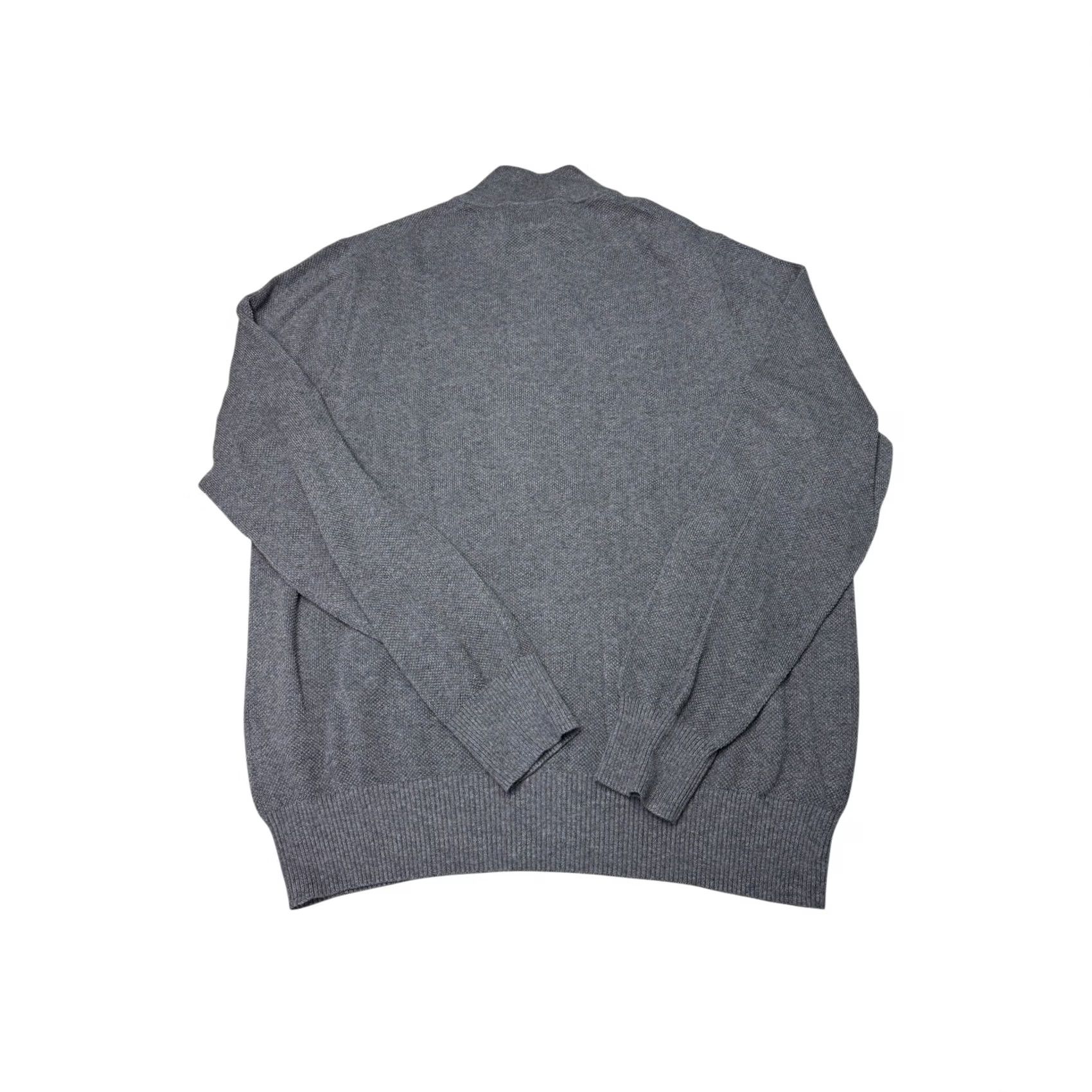 Brooks Brothers Brooks Brothers Mens Grey Cotton Cashmere Quarter Zip Sweater Large Mock Neck Size US L / EU 52-54 / 3 - 3 Thumbnail