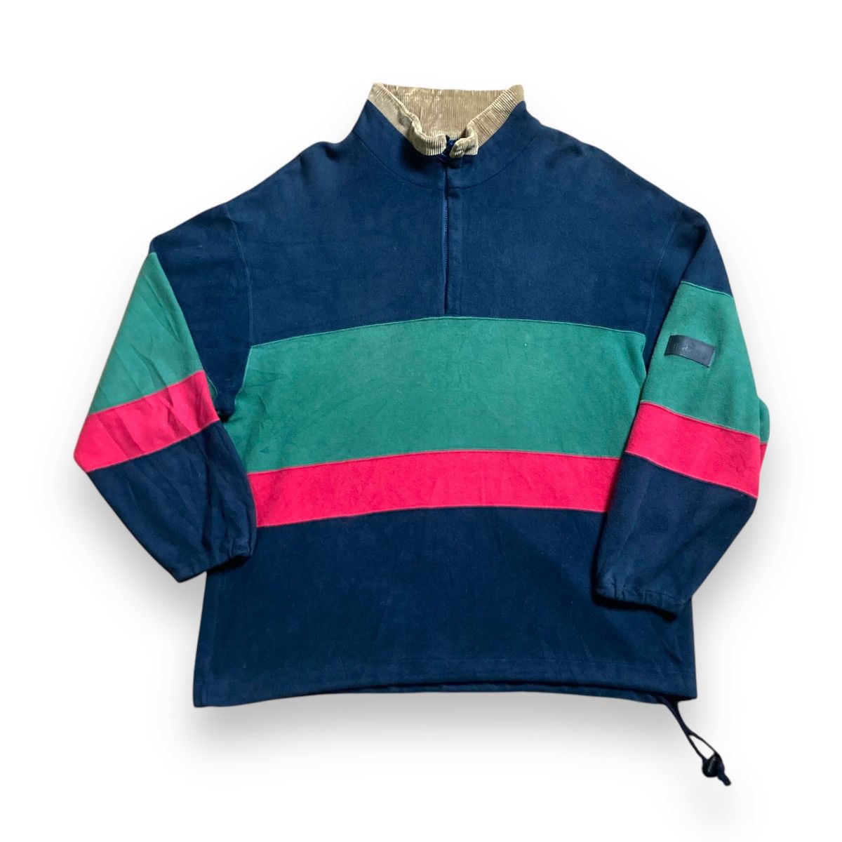 Burberry VINTAGE BURBERRY RUBBER PATCH QUATER ZIPPER SWEATSHIRT Size US L / EU 52-54 / 3 - 1 Thumbnail