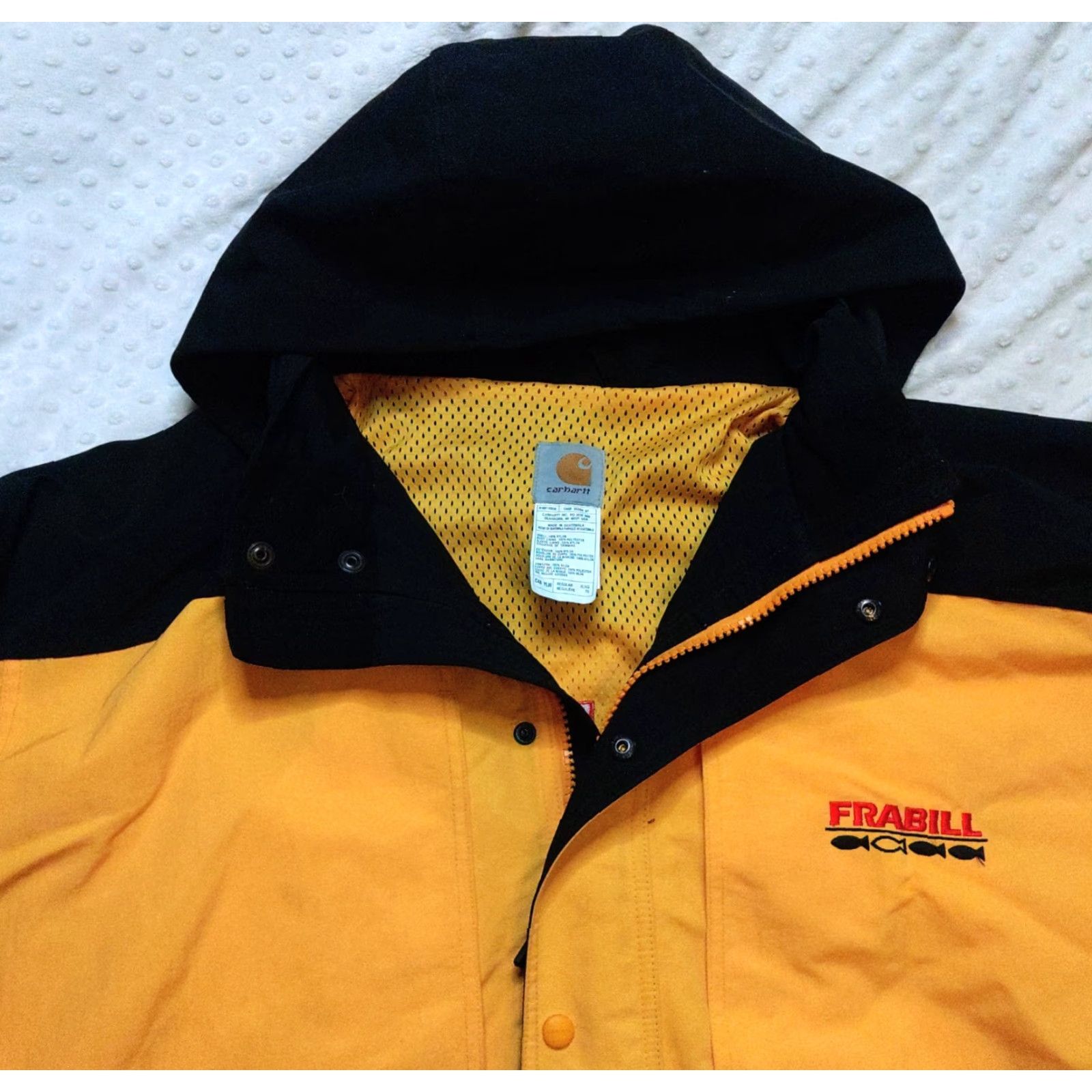 Carhartt VINTAGE Carhartt Jacket C48 90s Yellow & Black Hooded XL Men's Winter Windbreaker Insulated Mid-Length Size US XL / EU 56 / 4 - 4 Thumbnail