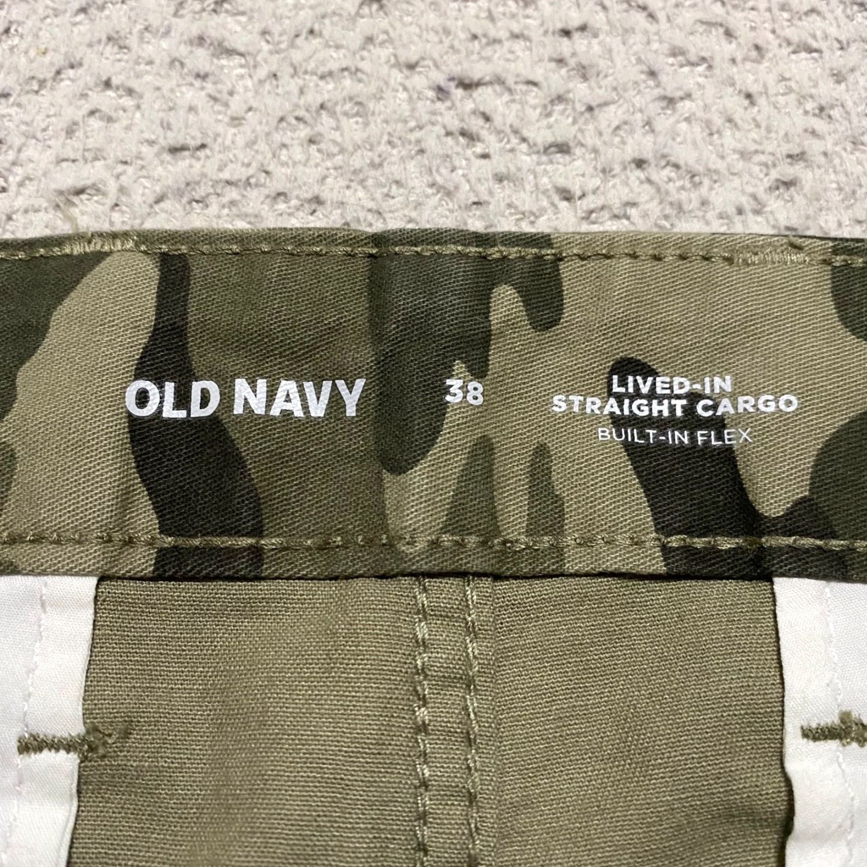 Old Navy VINTAGE Old Navy Cargo Shorts Green Army Camouflage 9" Inseam Mens 38 Regular Cargo Pocket Denim 100% Cotton Beltless? Size US 38 / EU 54 - 3 Thumbnail