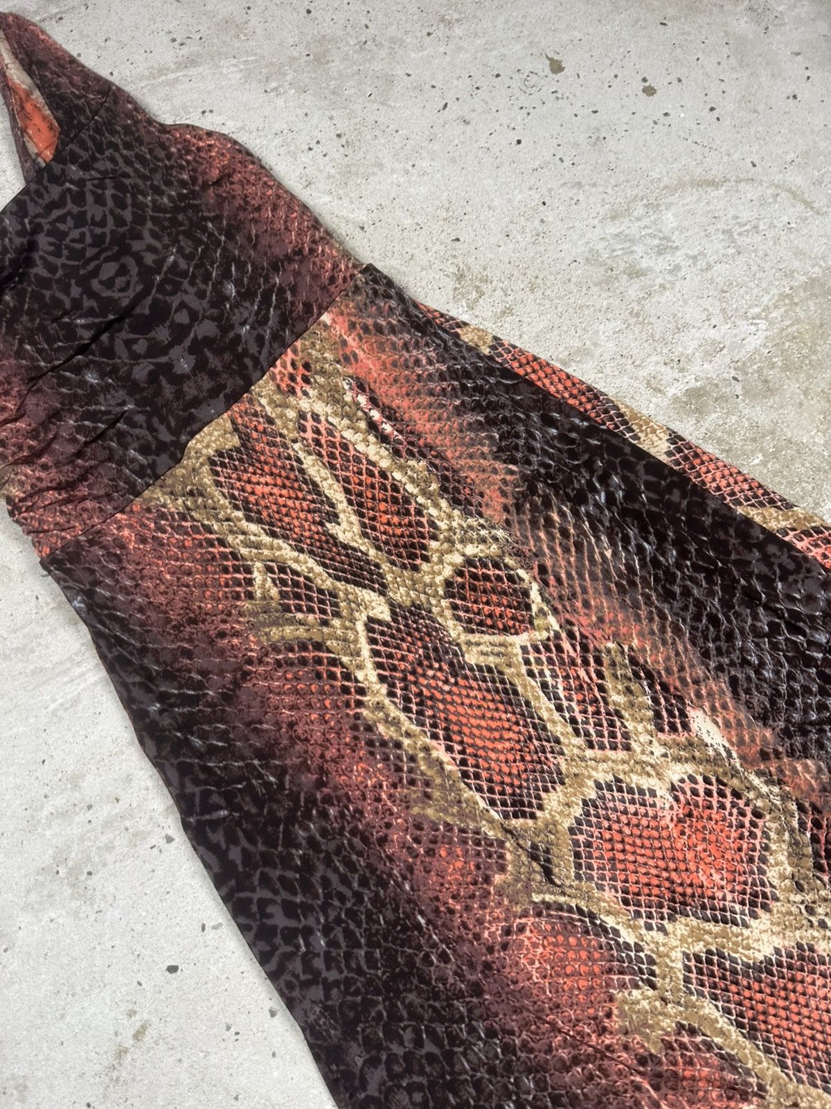 Roberto Cavalli 2000s Roberto Cavalli I Love You Red Snake Print Maxi Dress Size M / US 6-8 / IT 42-44 - 20 Thumbnail
