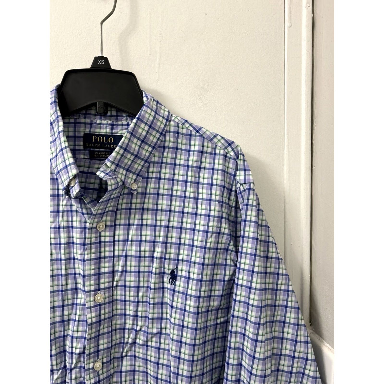 Polo Ralph Lauren Polo Ralph Lauren Performance Shirt Mens Large Blue Plaid Classic Fit L/S Button-Up Size US L / EU 52-54 / 3 - 4 Thumbnail