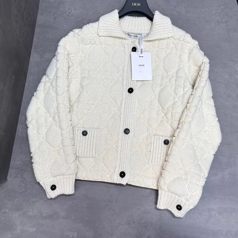 Dior Dior Cream Cashmere Long Sleeve Cardigan 0089 Size M / US 6-8 / IT 42-44 - 1 Thumbnail