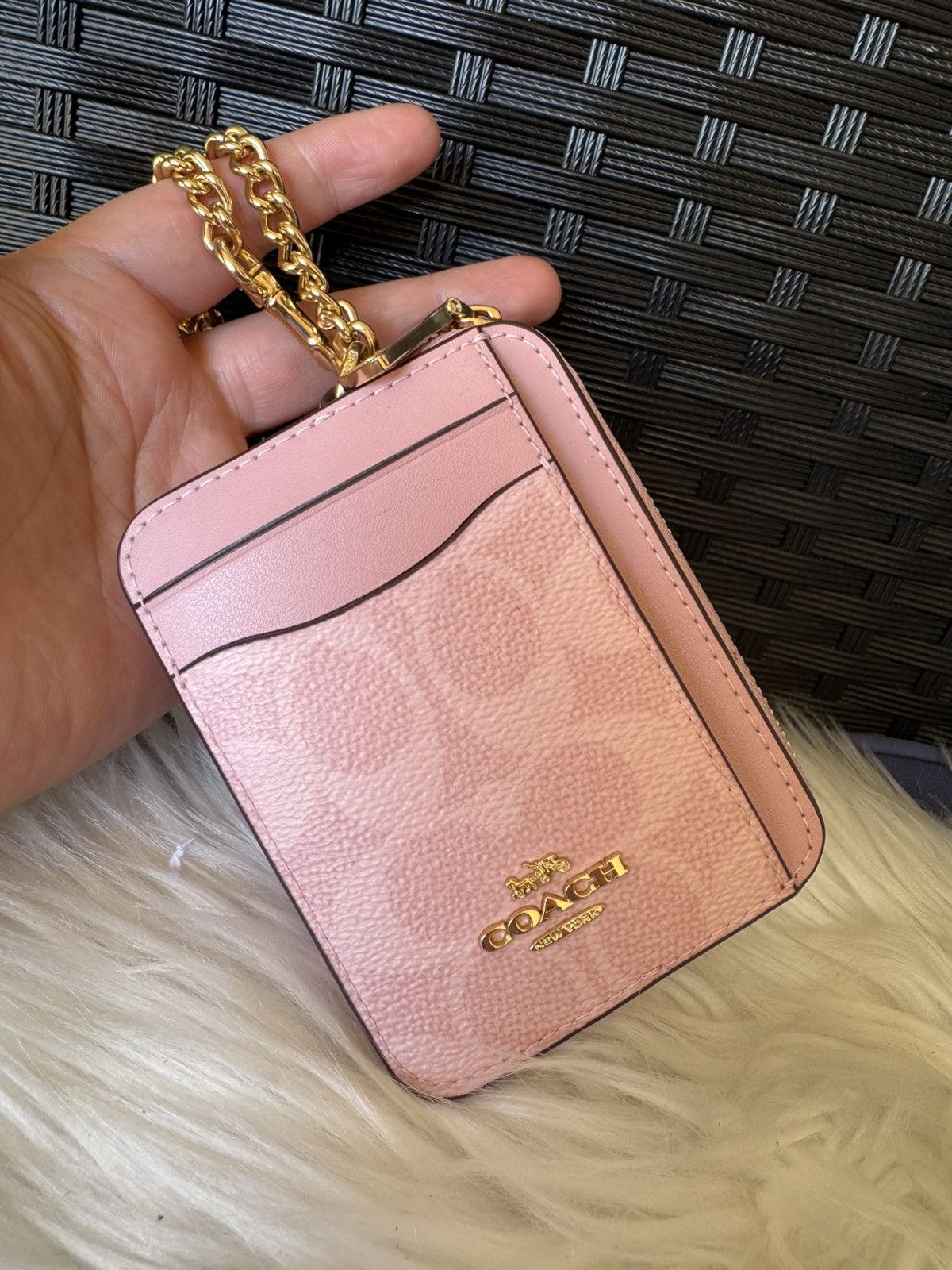 Coach NWT Coach Zip Card Case In Signature CW883 POWDER PINK Size ONE SIZE - 2 Thumbnail