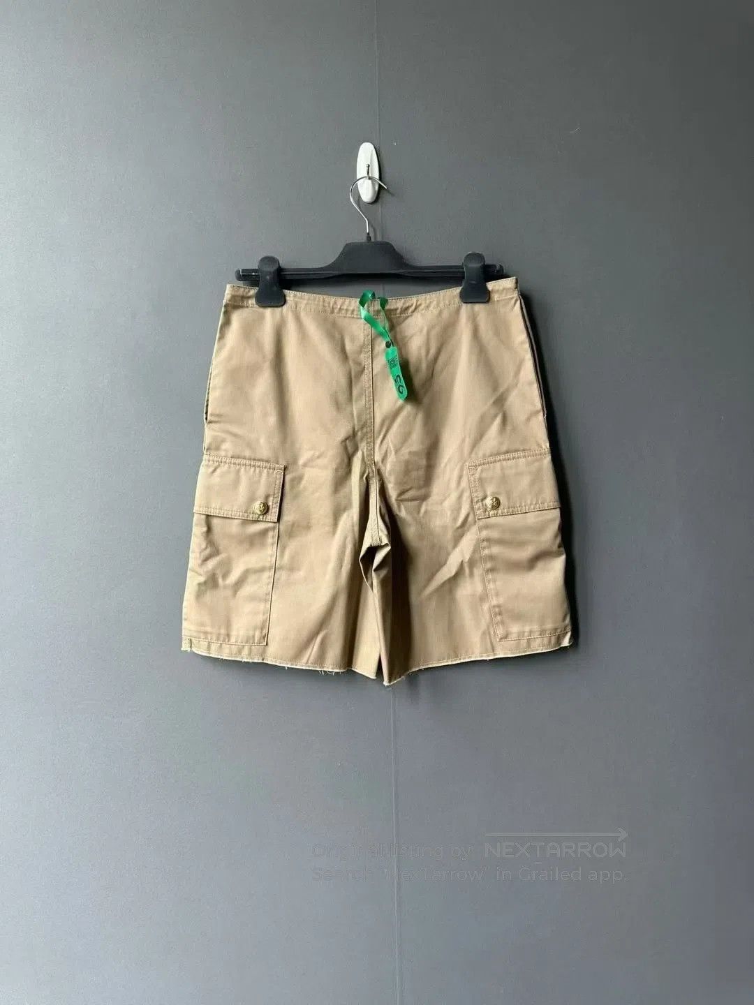 Celine CELINE Khaki Gold Button Shorts| Size US 34 / EU 50 - 2 Thumbnail