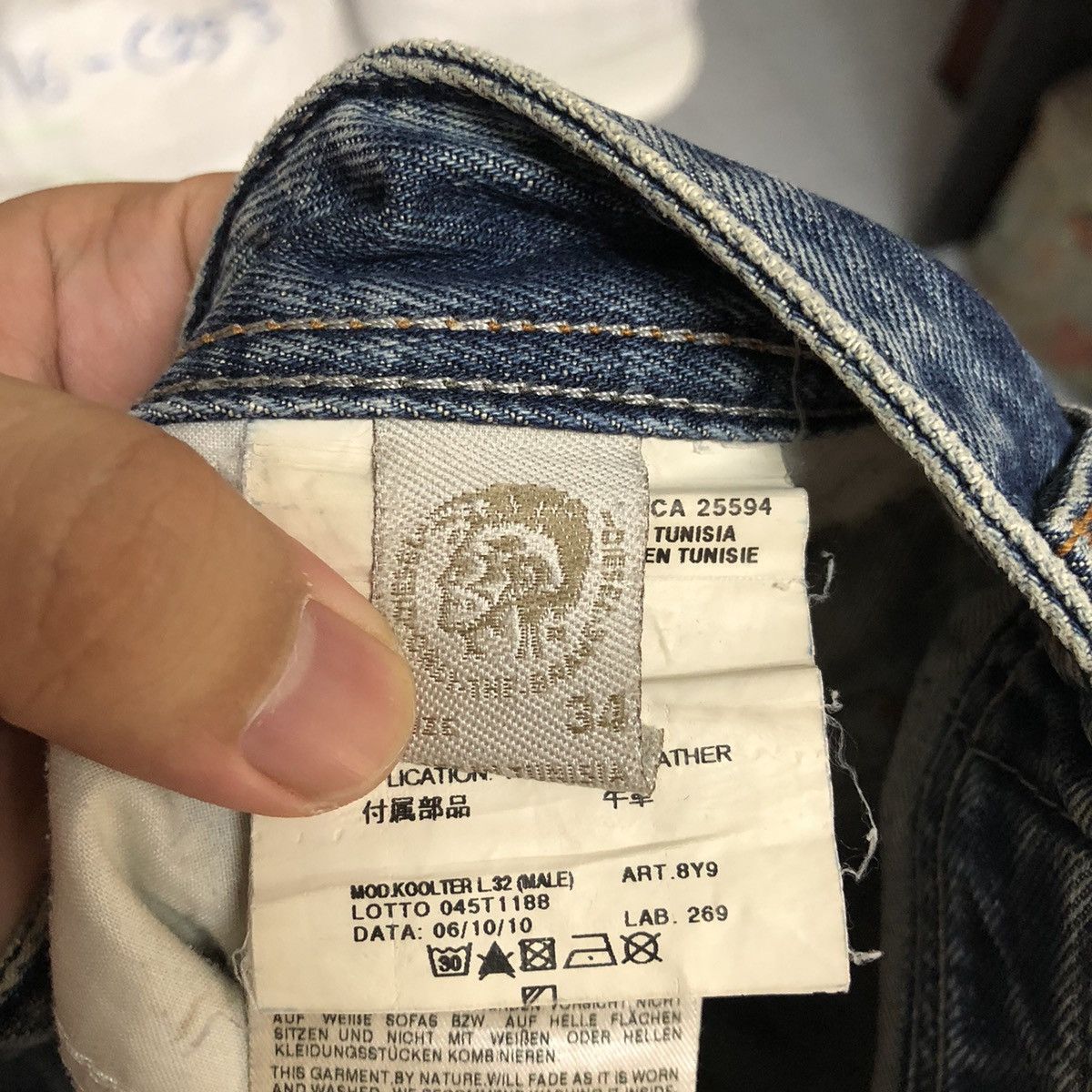 Diesel DL Diesel Industries faded Blue Denim Pants #C160 Size US 34 / EU 50 - 18 Thumbnail