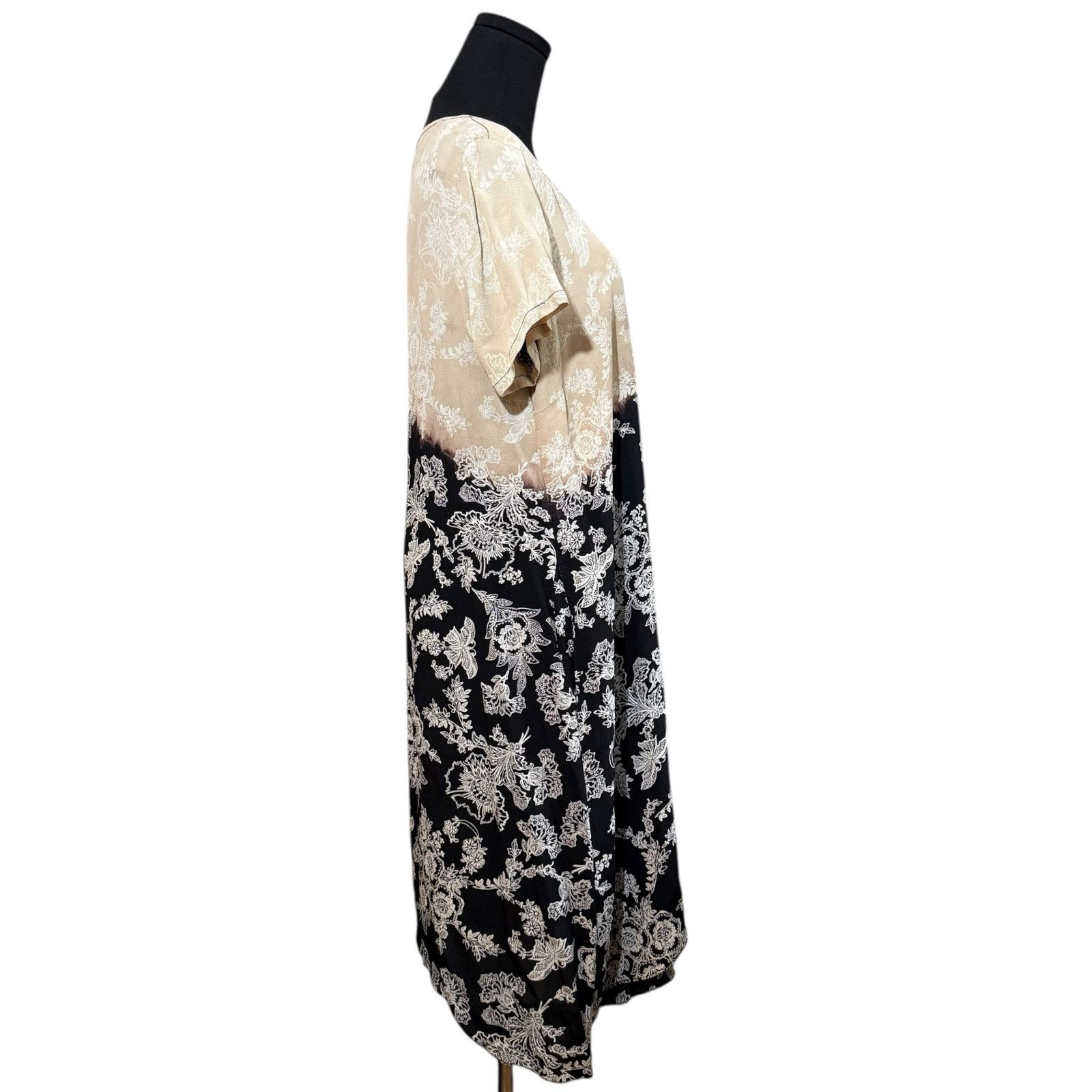 Other Citron Shift Dress Short Sleeve Pattern Print Dip Dyed Large Size L / US 10 / IT 46 - 4 Thumbnail