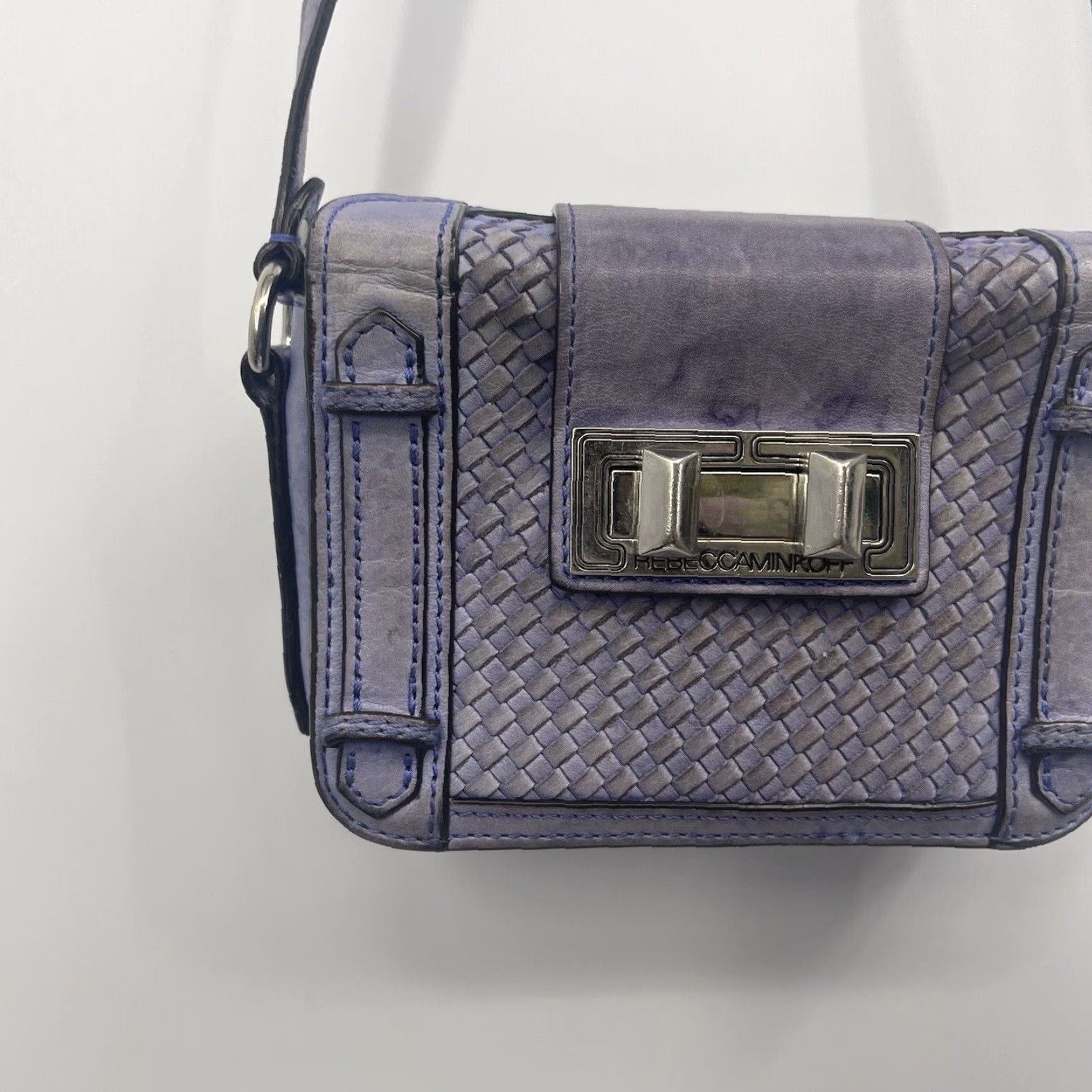 Rebecca Minkoff Rebecca Minkoff Mini Leather Crossbody Bag - Purple Woven, Casual Style, Women's Size ONE SIZE - 2 Thumbnail