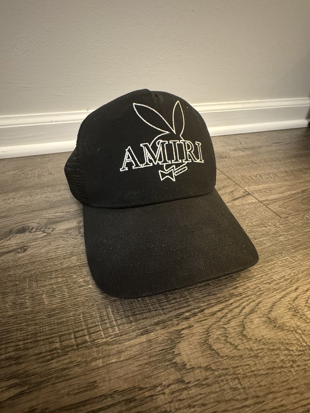 image of Amiri Playboy Bunny Hat in Black White, Men's