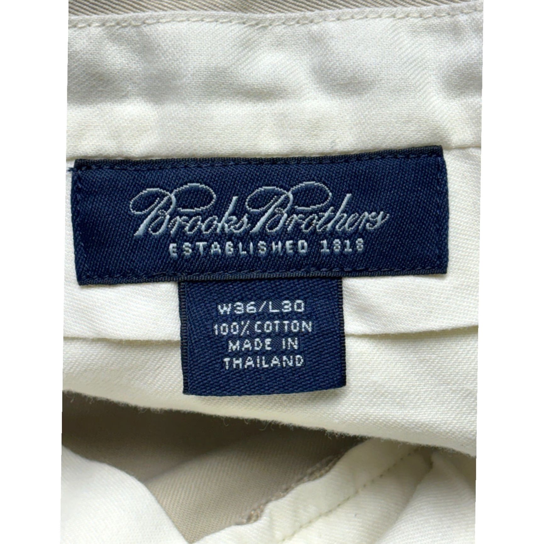 Brooks Brothers Brooks Brothers Mens Cotton Dress Pants Beige Flat Front Chinos W36 L30 Pants Flat Front Beige Classic Fit Mens Size US 31 - 5 Thumbnail