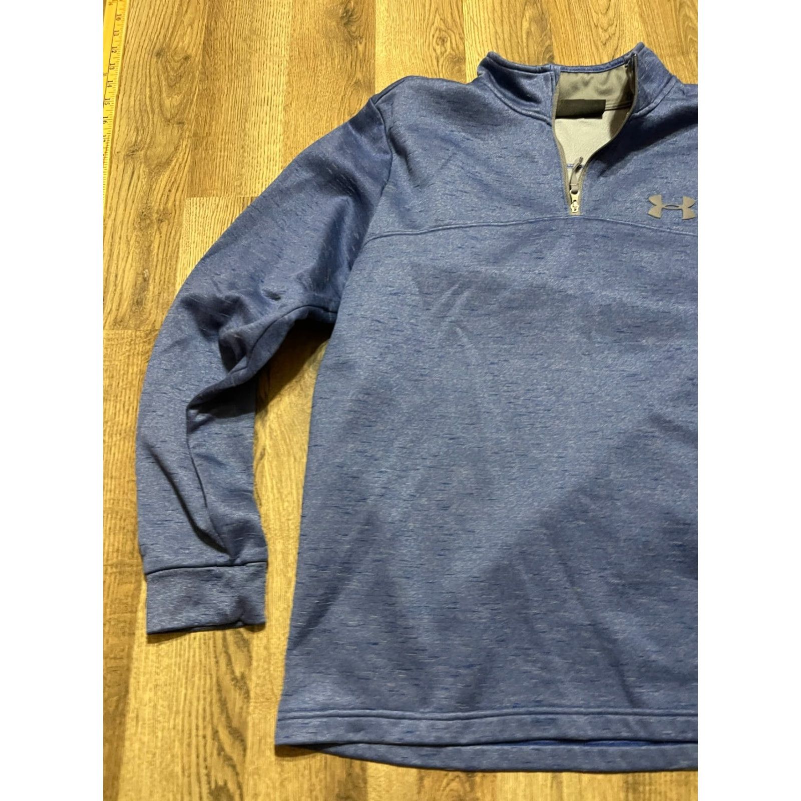 Under Armour Under armour Sweater Men's Large Blue Pullover 1/4 Zip Up ColdGear Mock Neck Long Sleeve Casual Travel Regular Mens Size US L / EU 52-54 / 3 - 3 Thumbnail