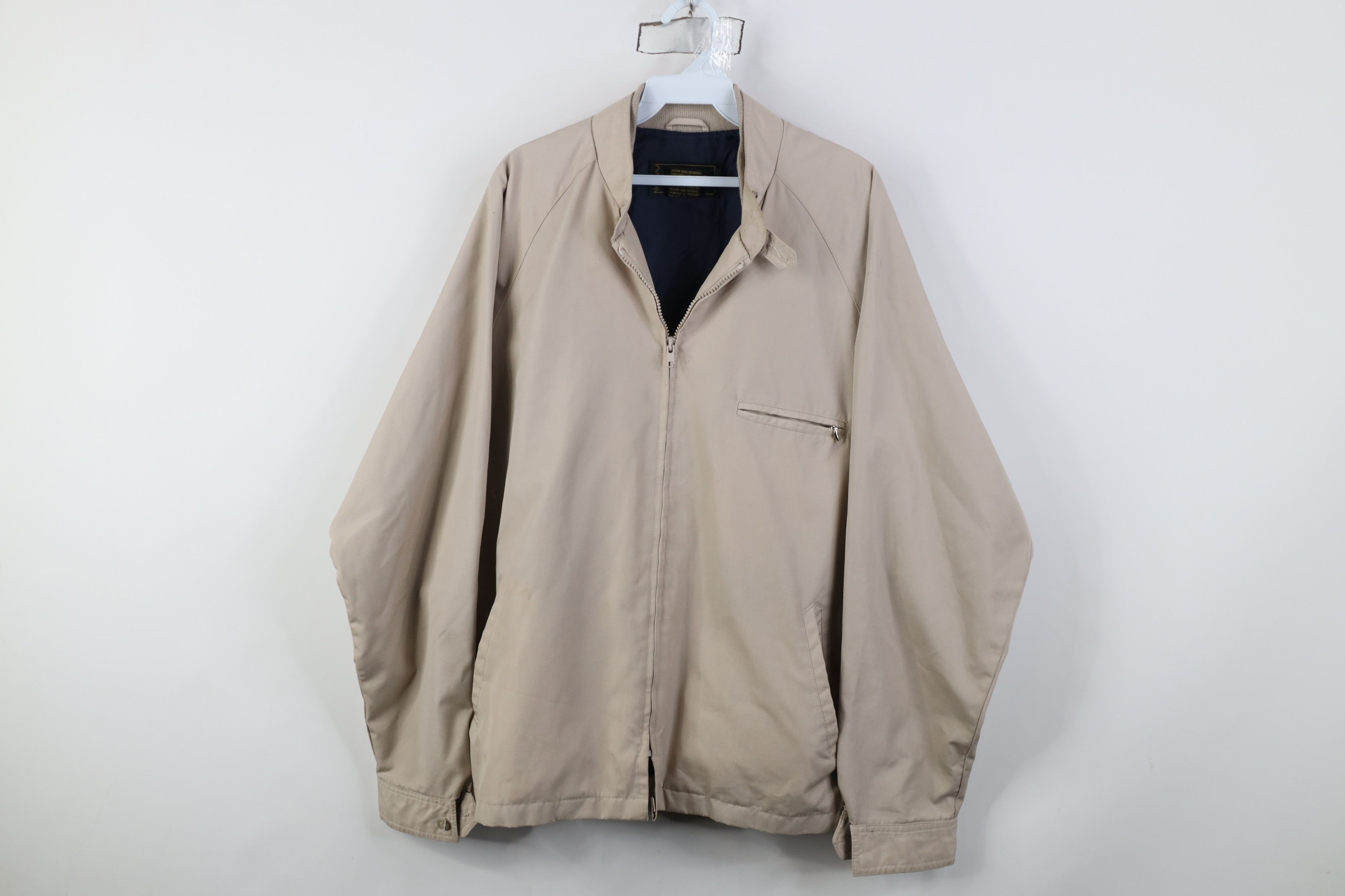 Vintage Vintage 70s Streetwear Full Zip Racer Bomber Jacket Beige Size US XXL / EU 58 / 5 - 1 Thumbnail