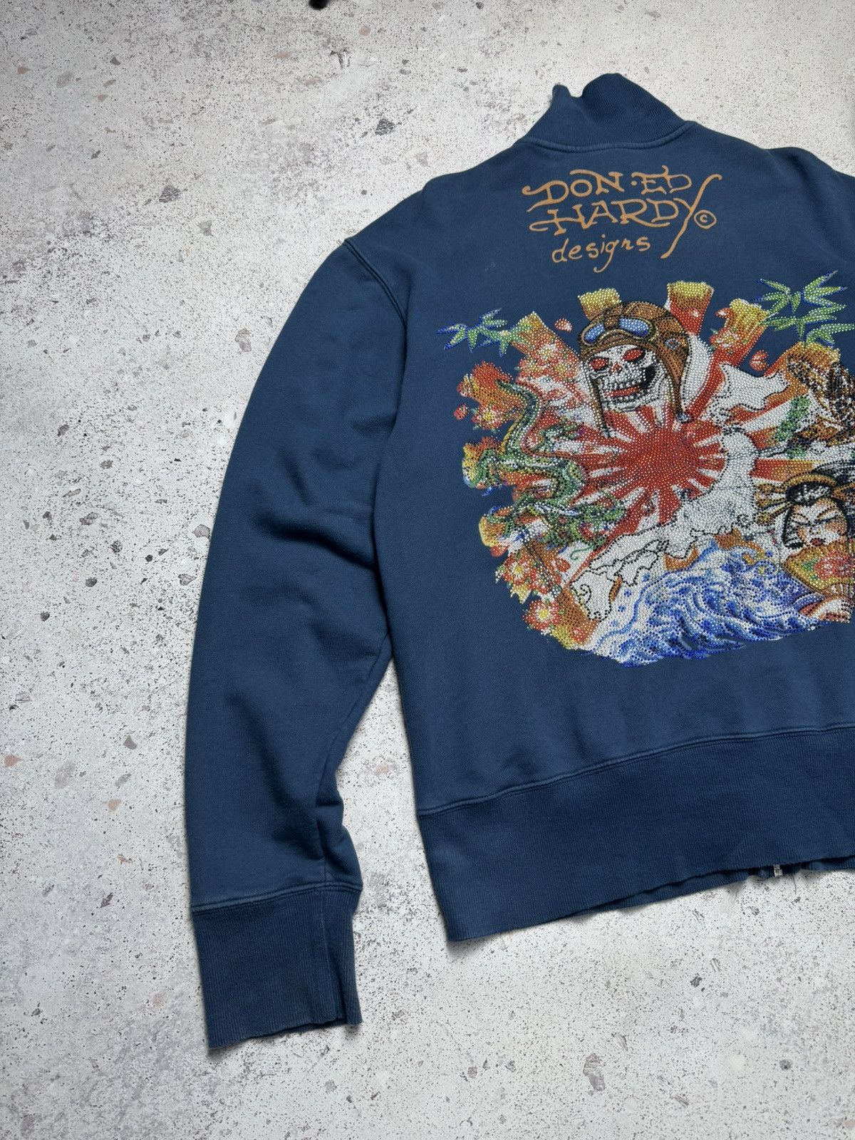 Christian Audigier × Ed Hardy × Vintage Vintage Ed Hardy Big Logo Chrome Hearts Style Zip Hoodie Size US XL / EU 56 / 4 - 12 Thumbnail