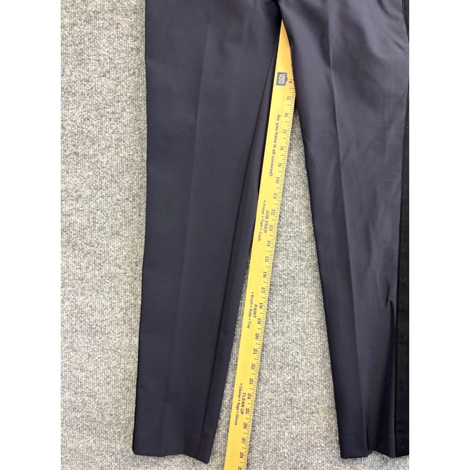 Rebecca Taylor Rebecca Taylor Ava Slim Leg Techno Pants Womens 4 Navy Blue Textured Side Trim Pants Women Slim Ankle Size 27" / US 4 / IT 40 - 5 Thumbnail