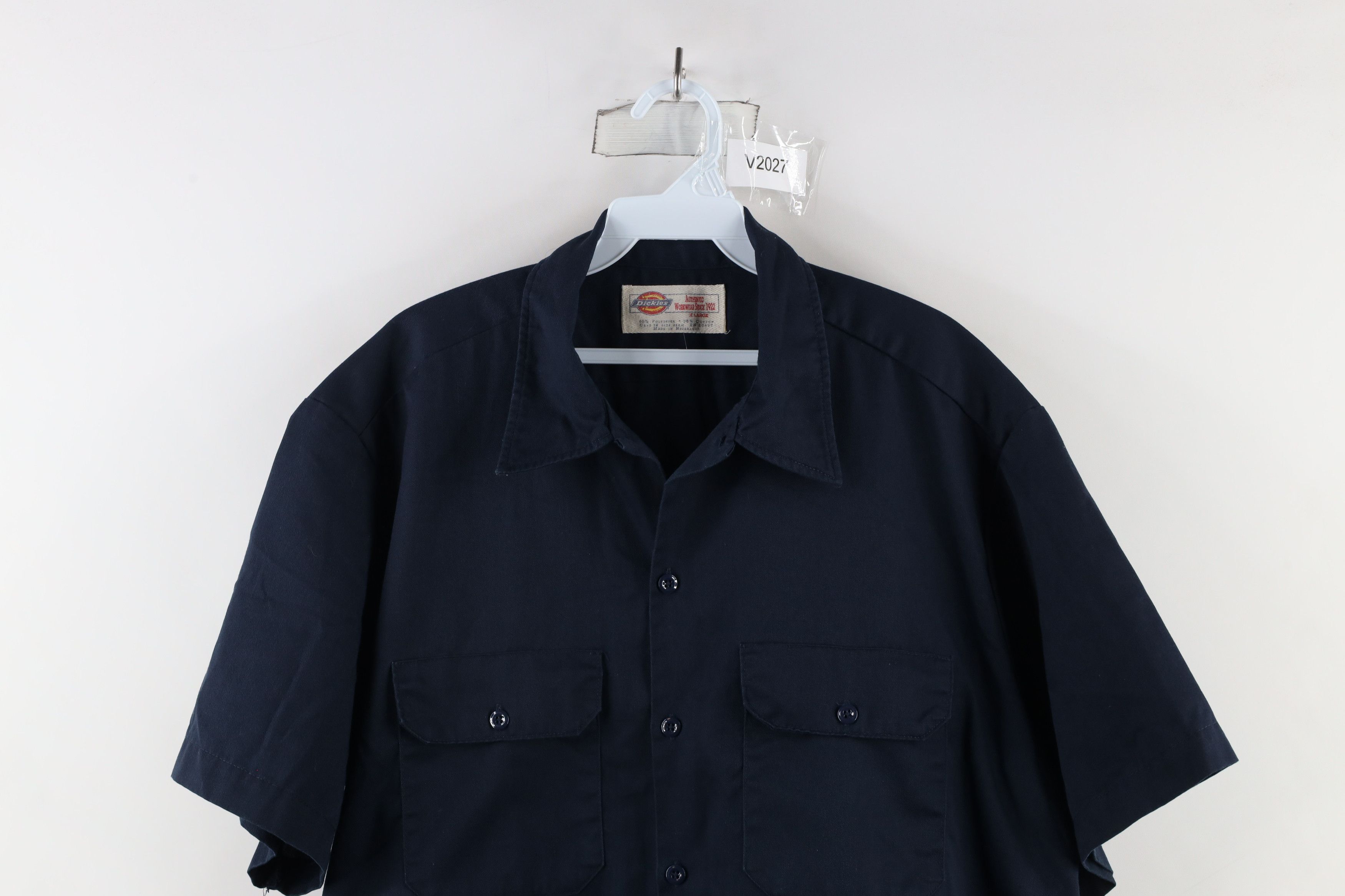 Dickies × Vintage Vintage Dickies Spell Out Short Sleeve Work Mechanic Shirt Size US XL / EU 56 / 4 - 2 Thumbnail