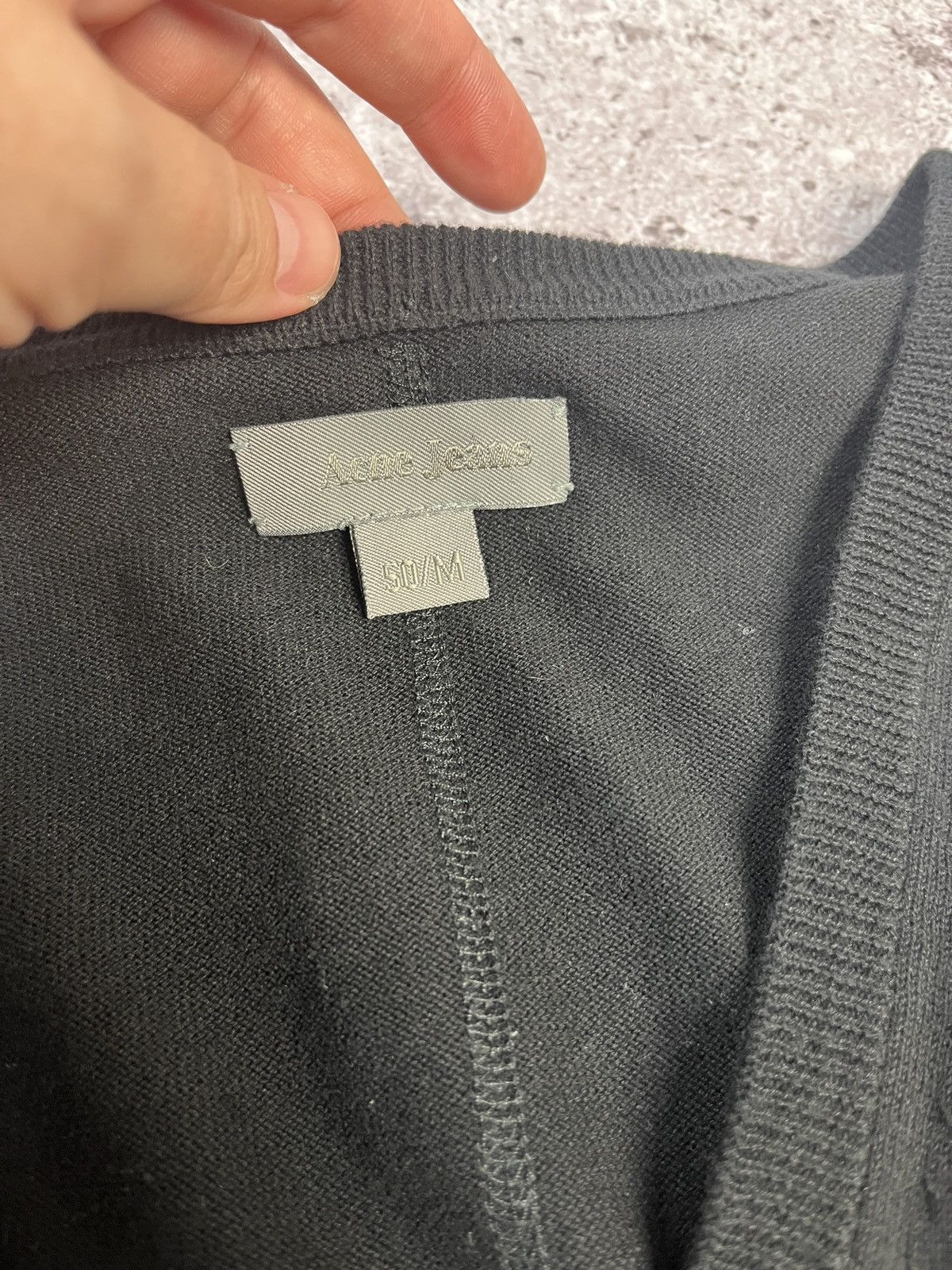 Acne Studios Acne Jeans Logo V-Neck Cotton Jumper Size US M / EU 48-50 / 2 - 8 Thumbnail