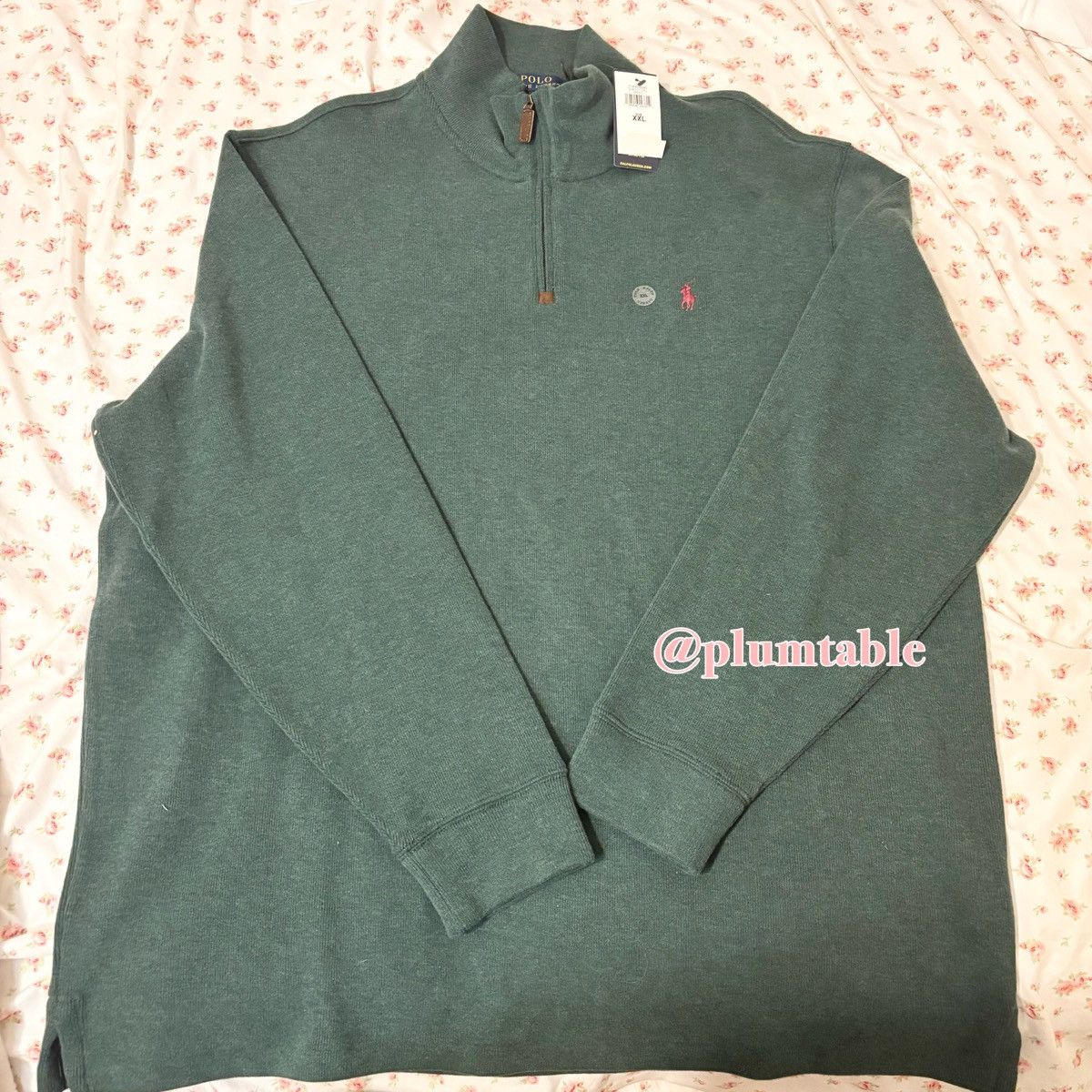 Polo Ralph Lauren 🎀༉‧₊˚. NWT Green Polo Ralph Lauren Quarterzip Size US XXL / EU 58 / 5 - 1 Thumbnail