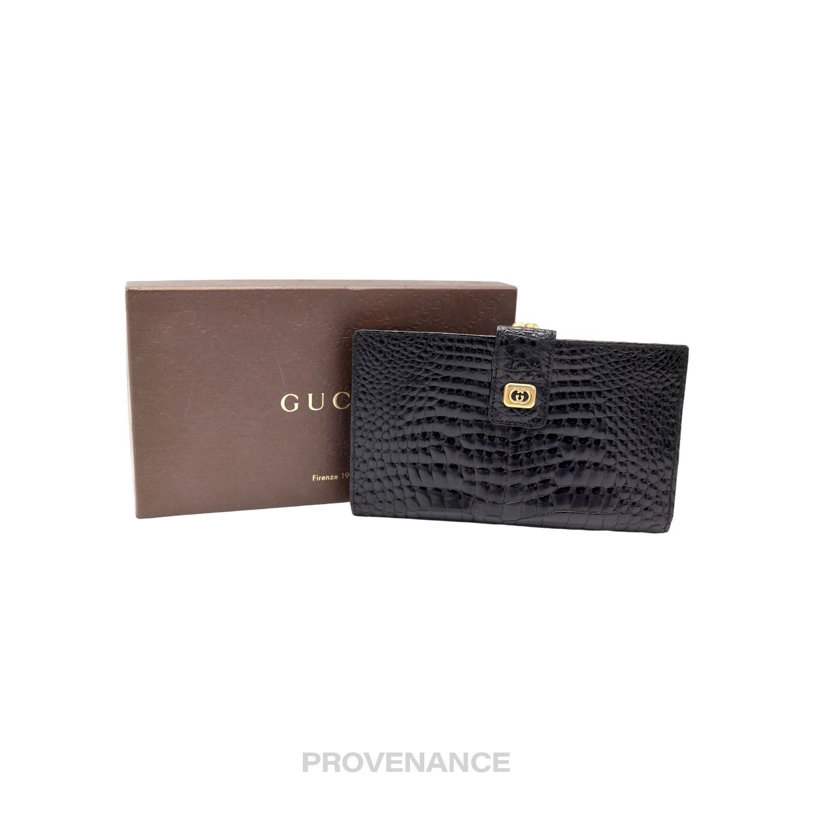 Gucci 🔴 Gucci Long Wallet - Black Crocodile Size ONE SIZE - 1 Thumbnail