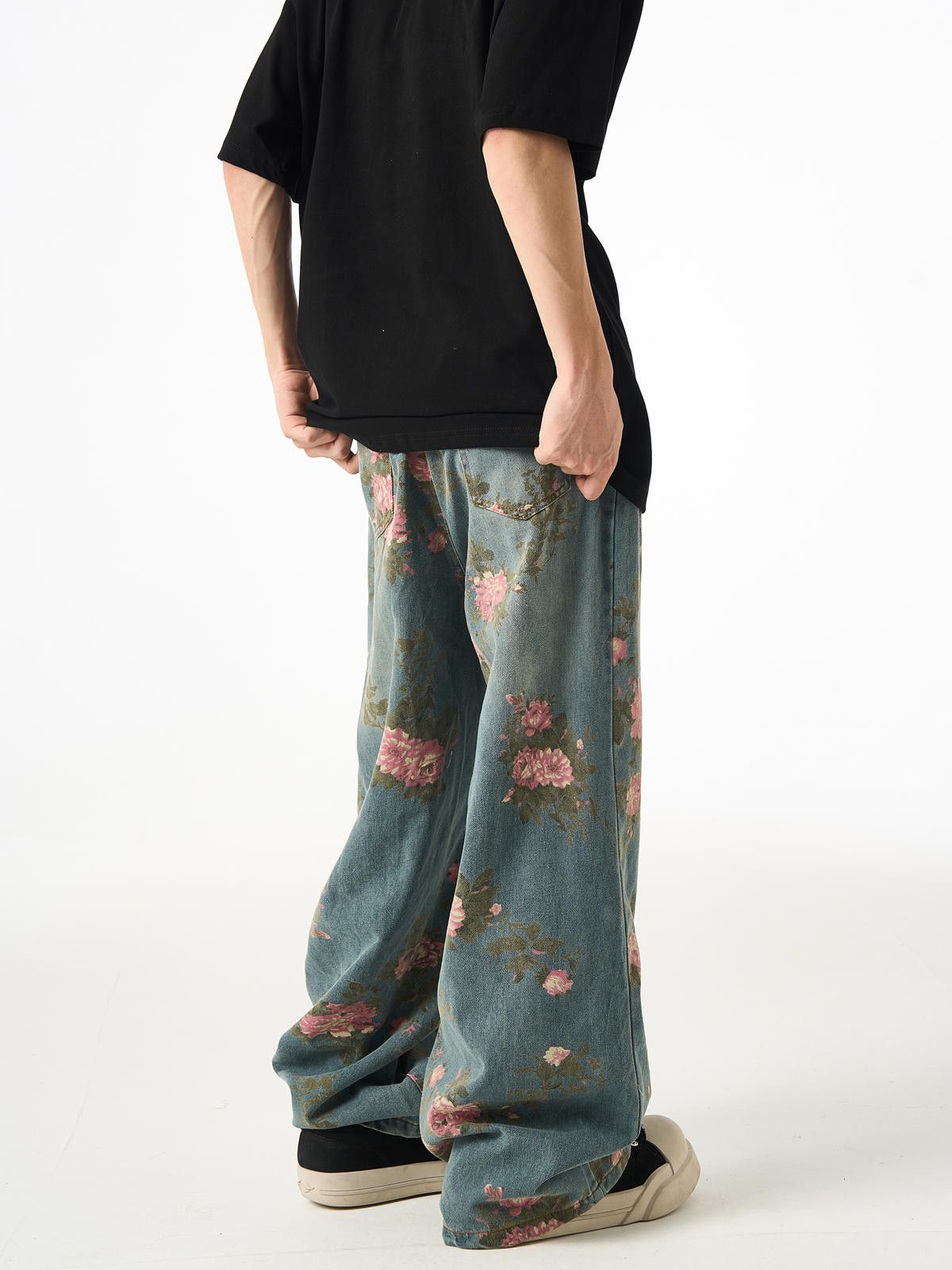 Vintage Floral Print Wide Leg Jeans Size US 32 / EU 48 - 6 Thumbnail