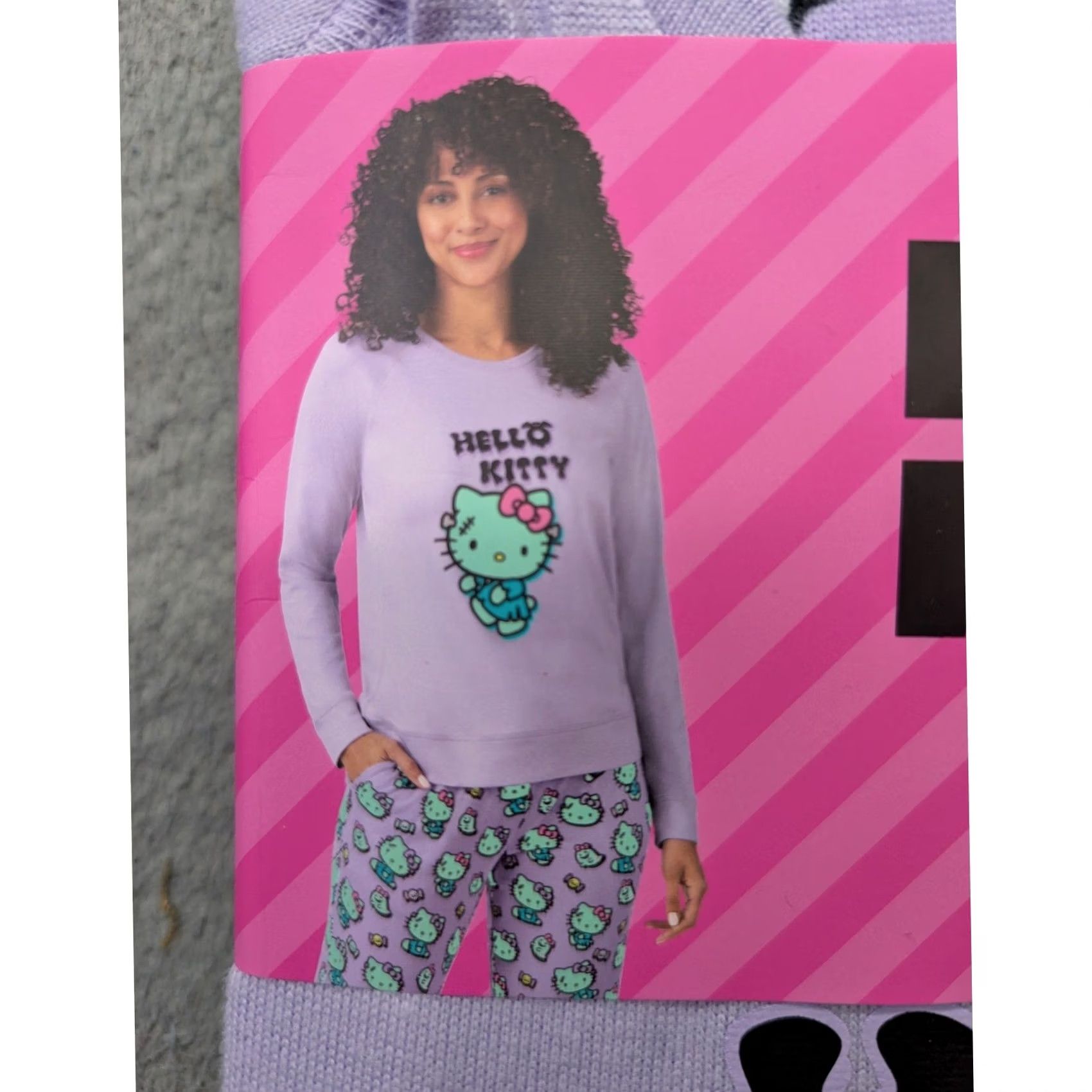 Vintage Hello Kitty Womens 2PC Pajama Set Purple Long Sleeve Joggers Small 4-6 NEW Size S / US 4 / IT 40 - 2 Thumbnail