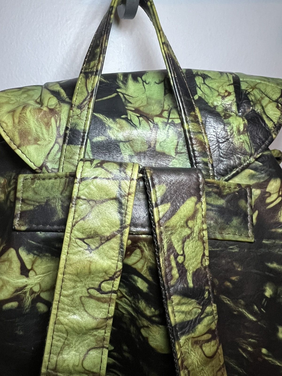 Jean Paul Gaultier Vintage 90s Jean Paul Gaultier Leather Camoflage Backpack Size ONE SIZE - 11 Thumbnail