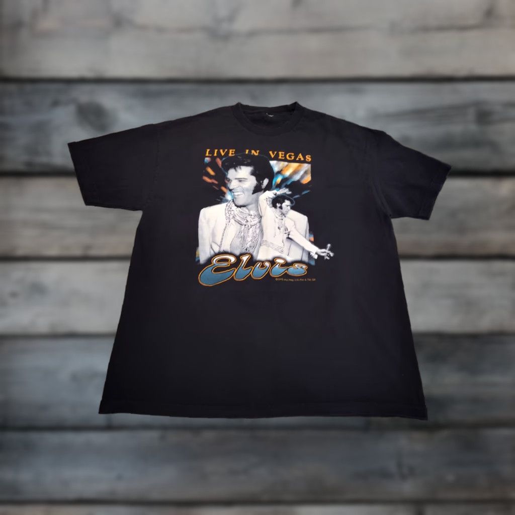 Vintage VINTAGE Elvis Presley Live In Vegas Tee Shirt Black L/XL Shirt Men Elvis 60s Music Rock Size US L / EU 52-54 / 3 - 1 Thumbnail