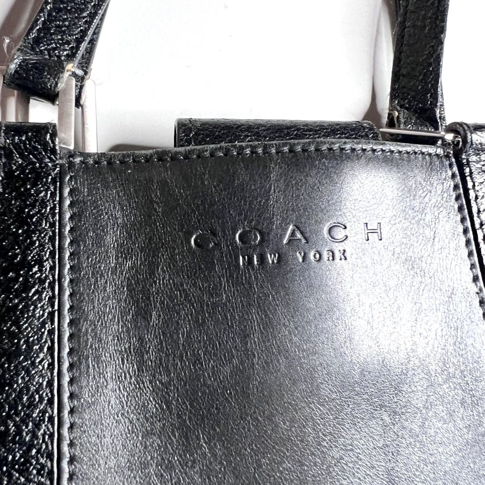 Coach Coach Womens Medium Black Leather Shoulder Bag Made In Italy Purse F9E-6706 Magnetic Lined Size ONE SIZE - 6 Thumbnail
