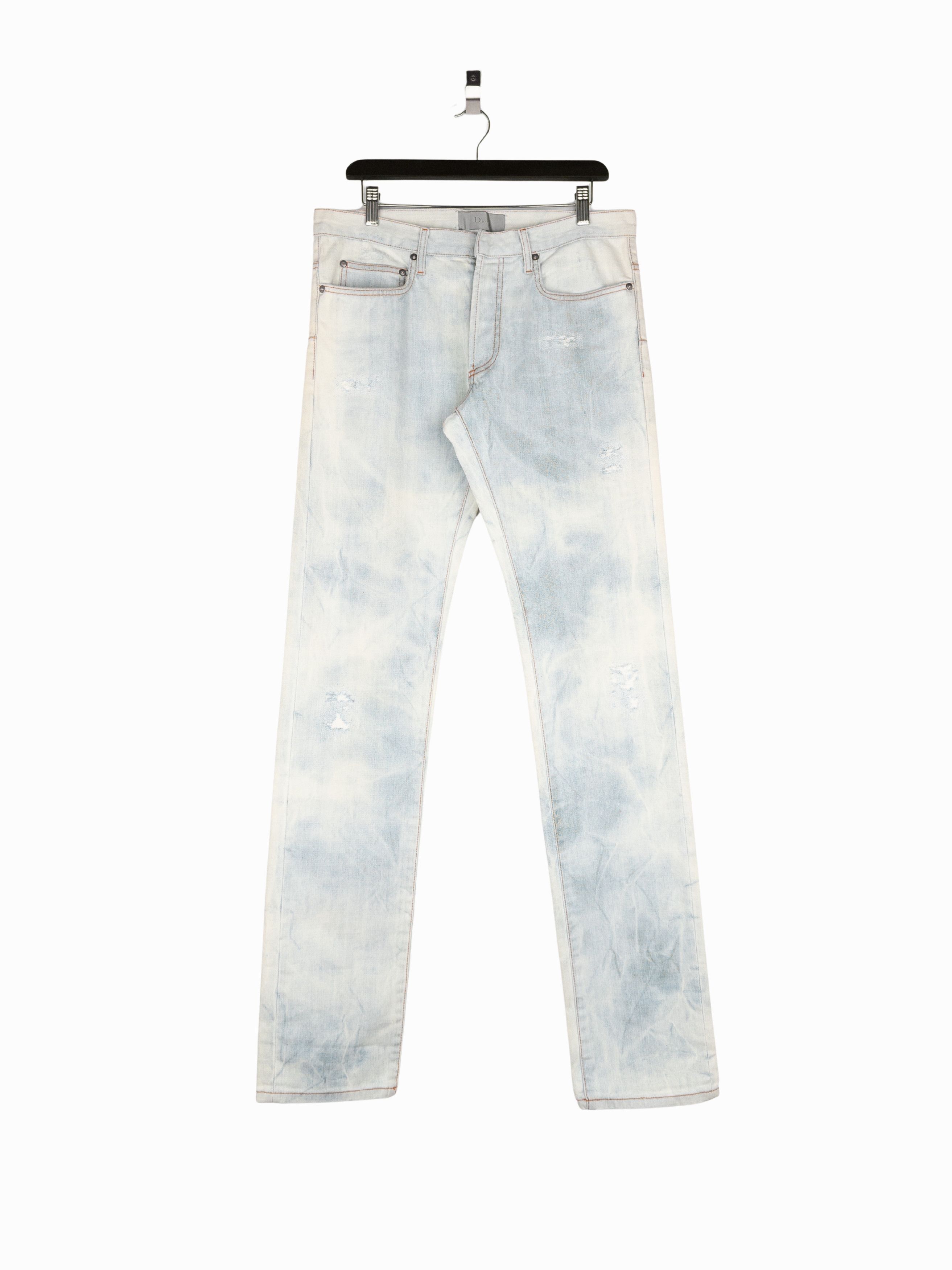 Dior × Hedi Slimane Dior Homme white paint splatter jeans by Hedi 