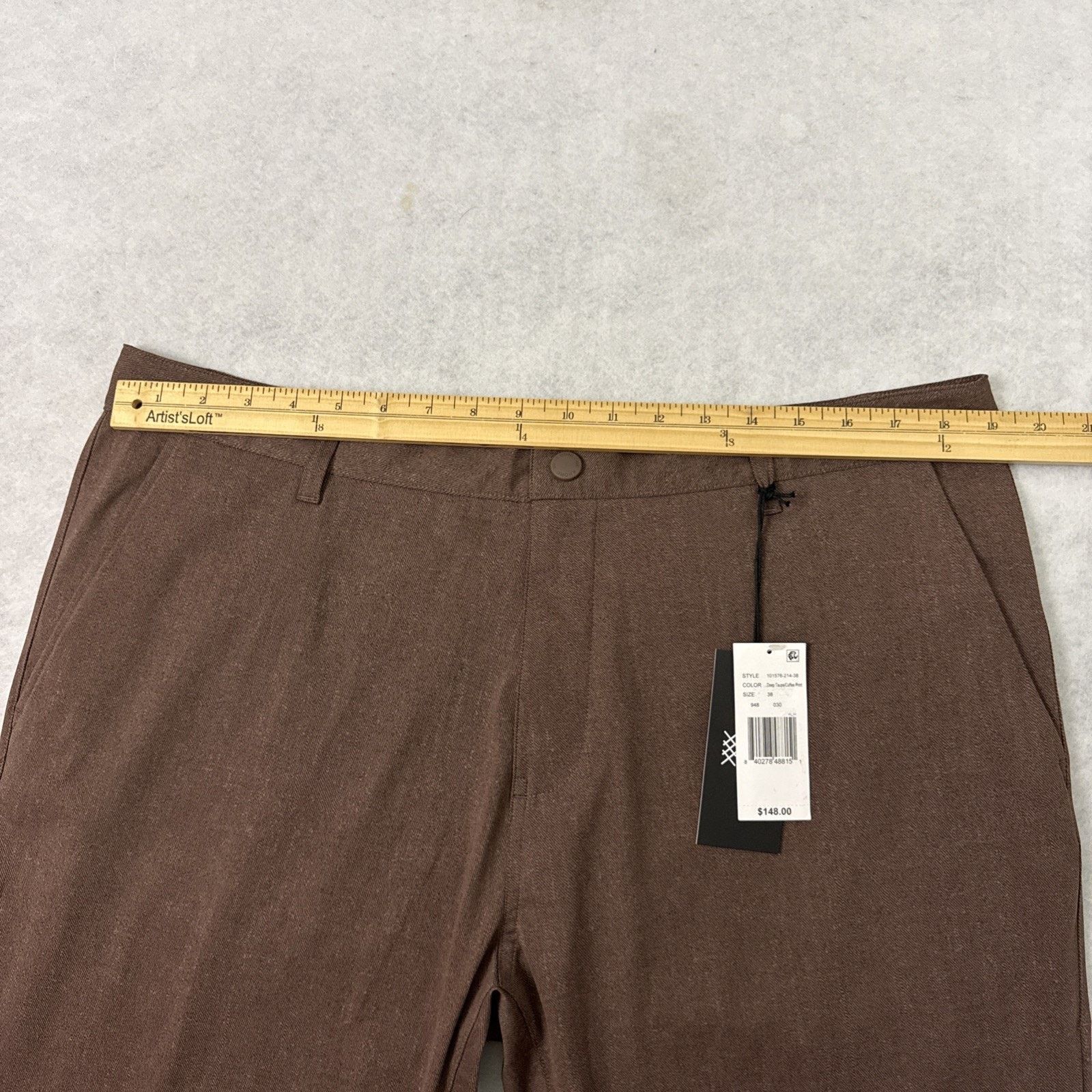 Rhone Rhone Commuter Pants Mens 38 Brown Slim Performance Stretch Size US 38 / EU 54 - 4 Thumbnail
