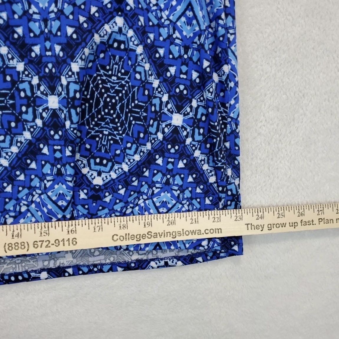 Vintage Notations Layered Flutter Sleeve Blue Geometric Print Blouse Womens XL Size XL / US 12-14 / IT 48-50 - 6 Thumbnail