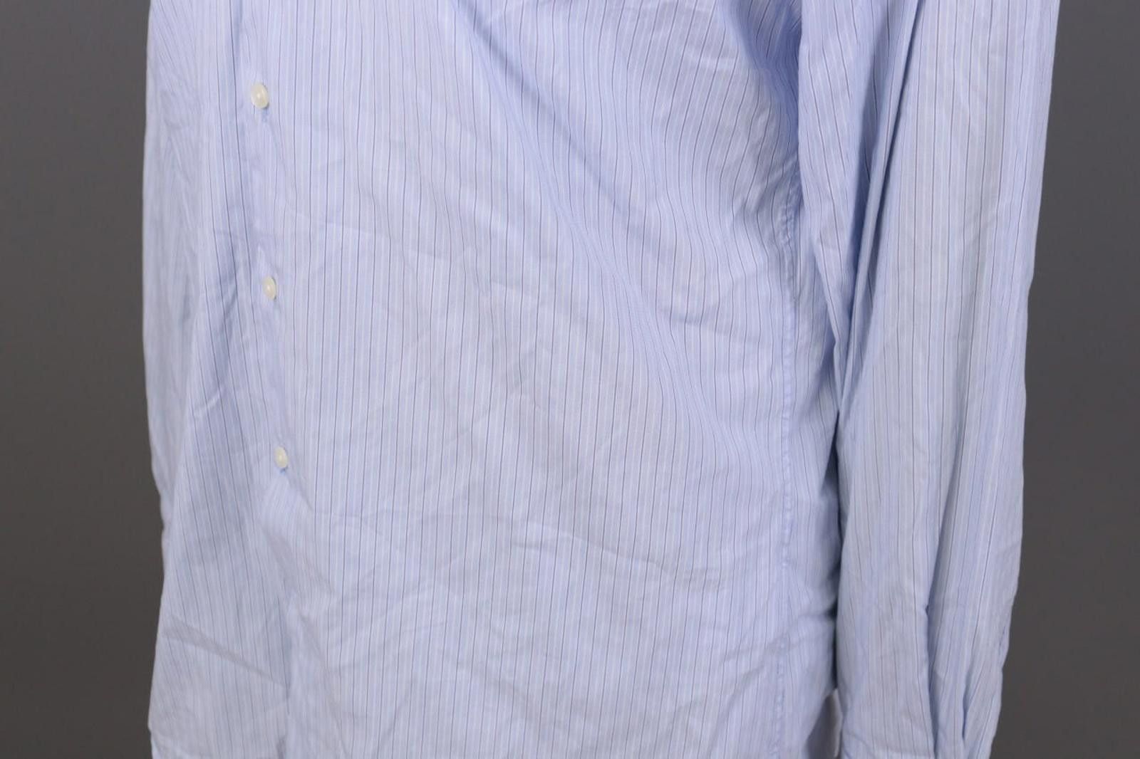 Designer Hackett London Classic Fit Pinstripe Blue Shirt Size 39 Size US M / EU 48-50 / 2 - 10 Thumbnail