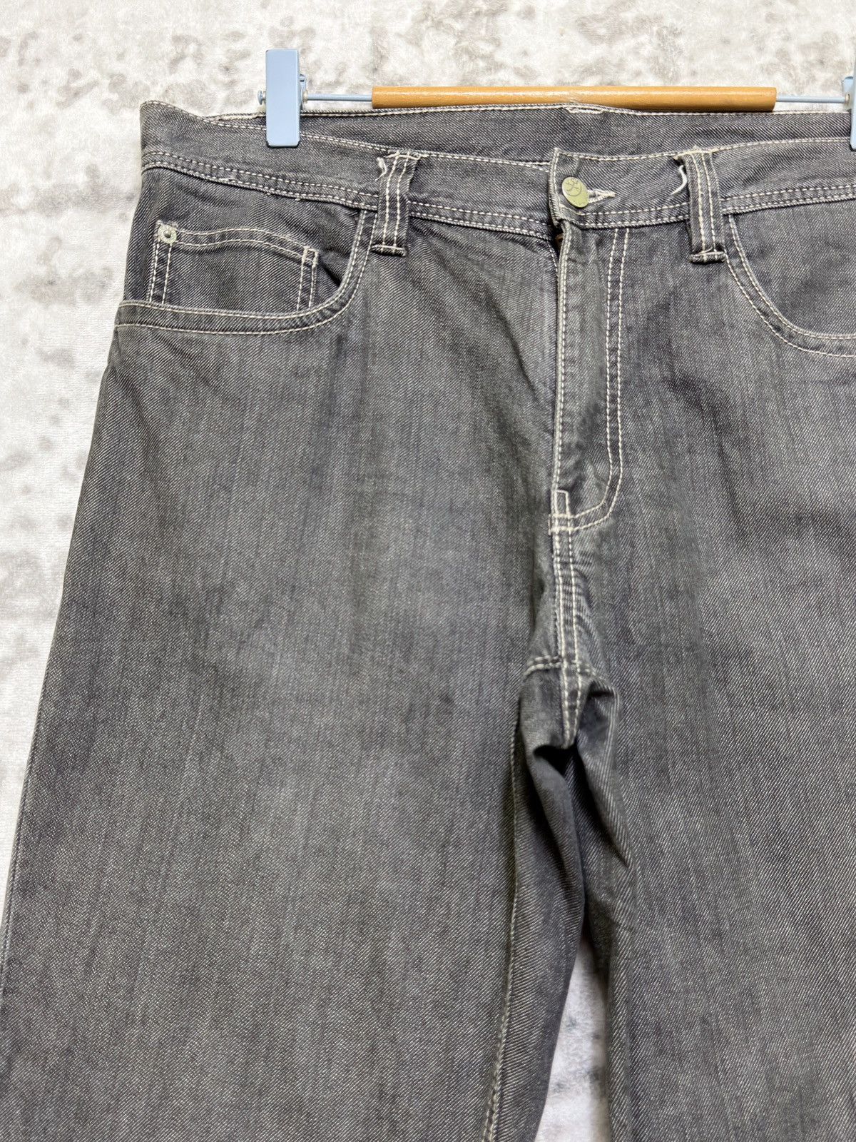 Jean Charles De Castelbajac Castelbajac Embroidered Back Pocket Denim Y2K Straight Fit Size US 33 - 4 Thumbnail